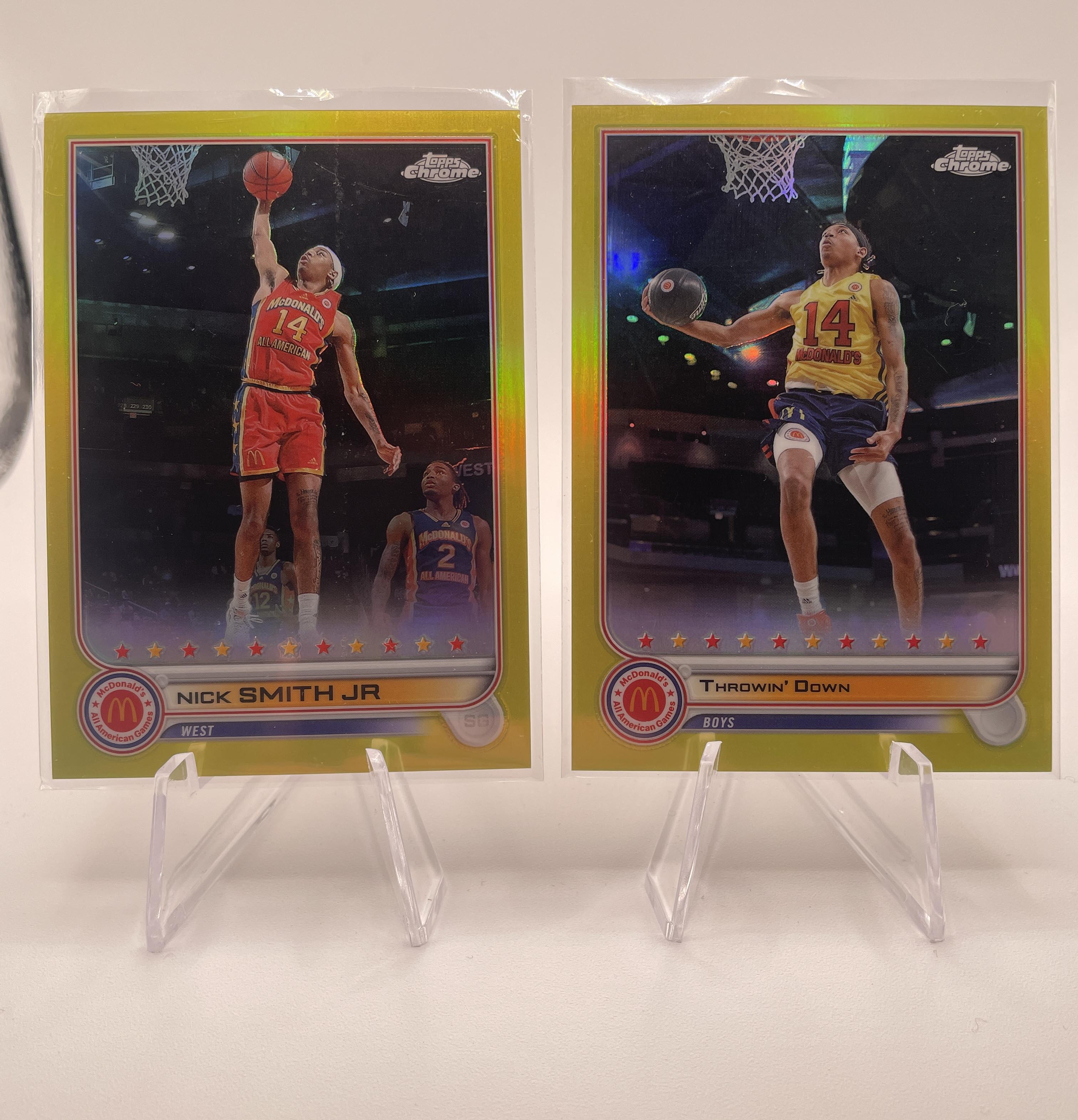 2022-23 Topps Mcdonald's Chrome Nick Smith Jr Yellow Refractor /75 Set (x2)