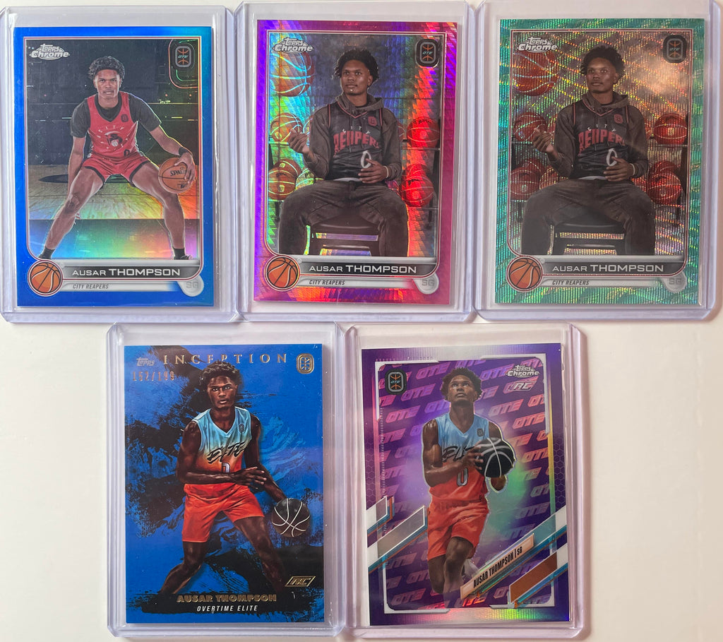 2022-23 Topps OTE Chrome Ausar Thompson Blue /99 Pink /150 Aqua /199 Set (x5)