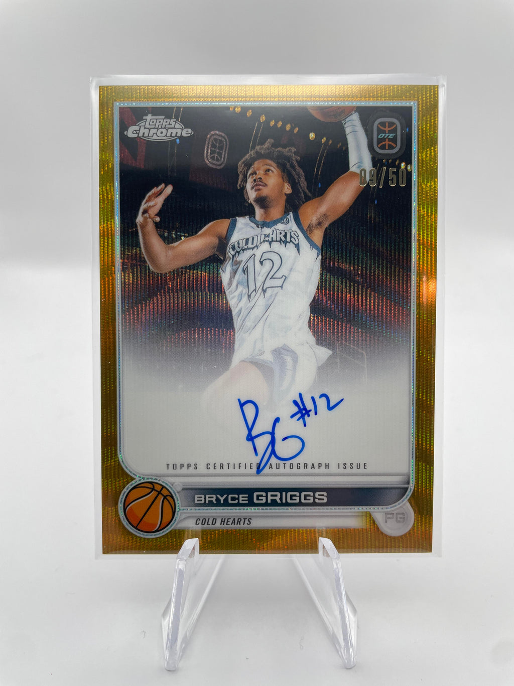 2022-23 Topps OTE Chrome Bryce Griggs Gold Refractor Rookie Auto /50