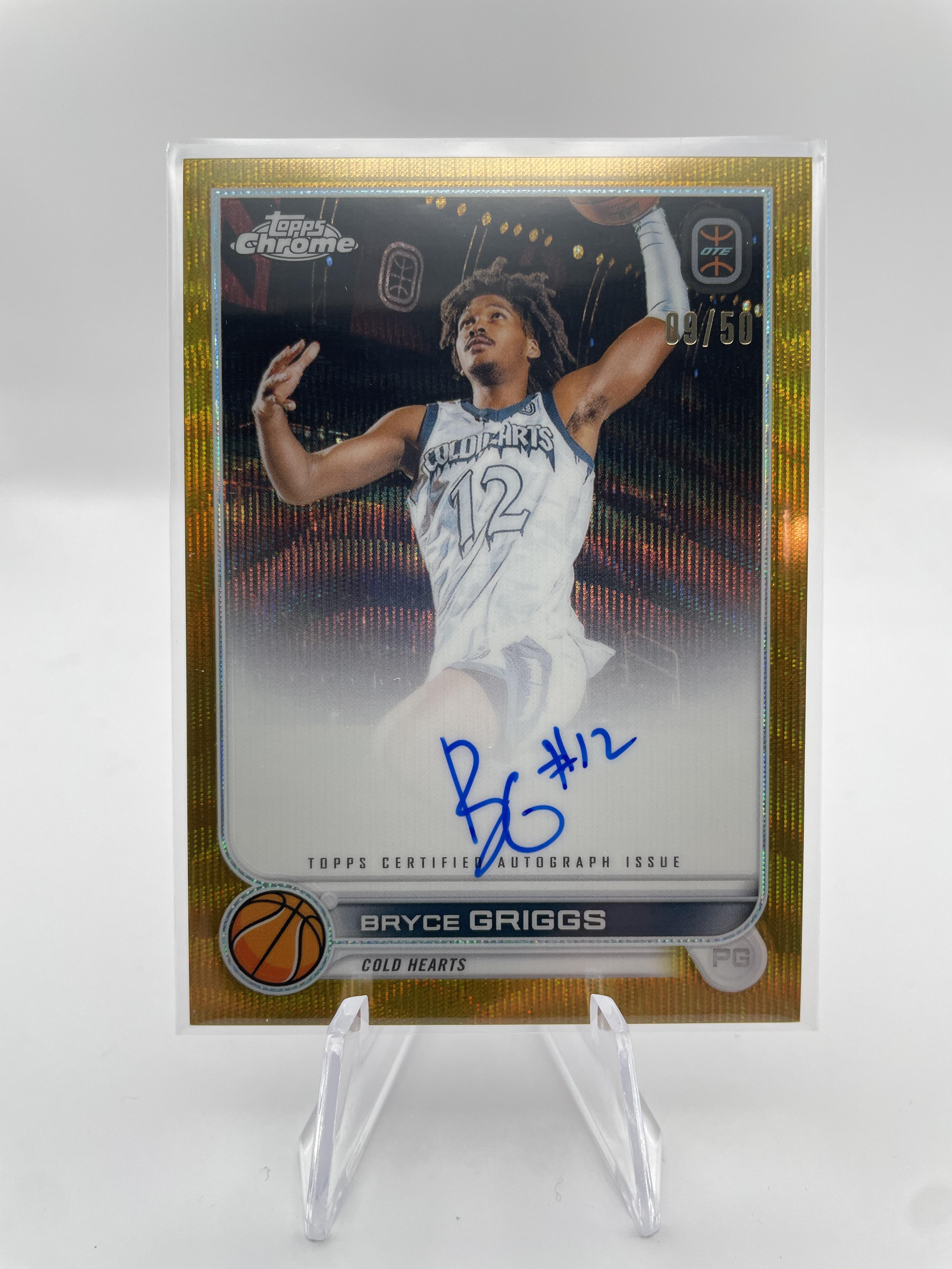 2022-23 Topps OTE Chrome Bryce Griggs Gold Refractor Rookie Auto /50
