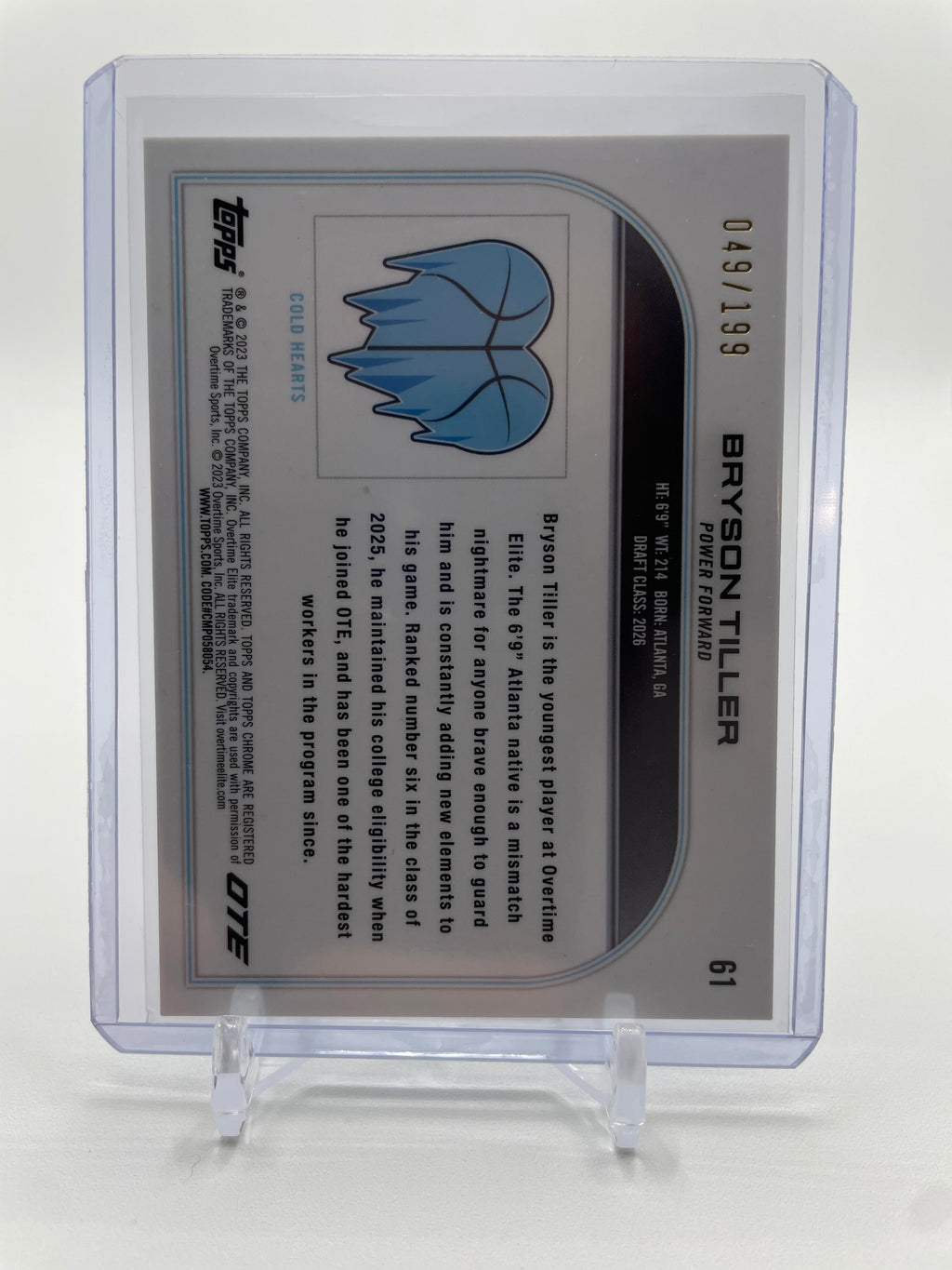 2022-23 Topps OTE Chrome Bryson Tiller Aqua Refractor Rookie /199