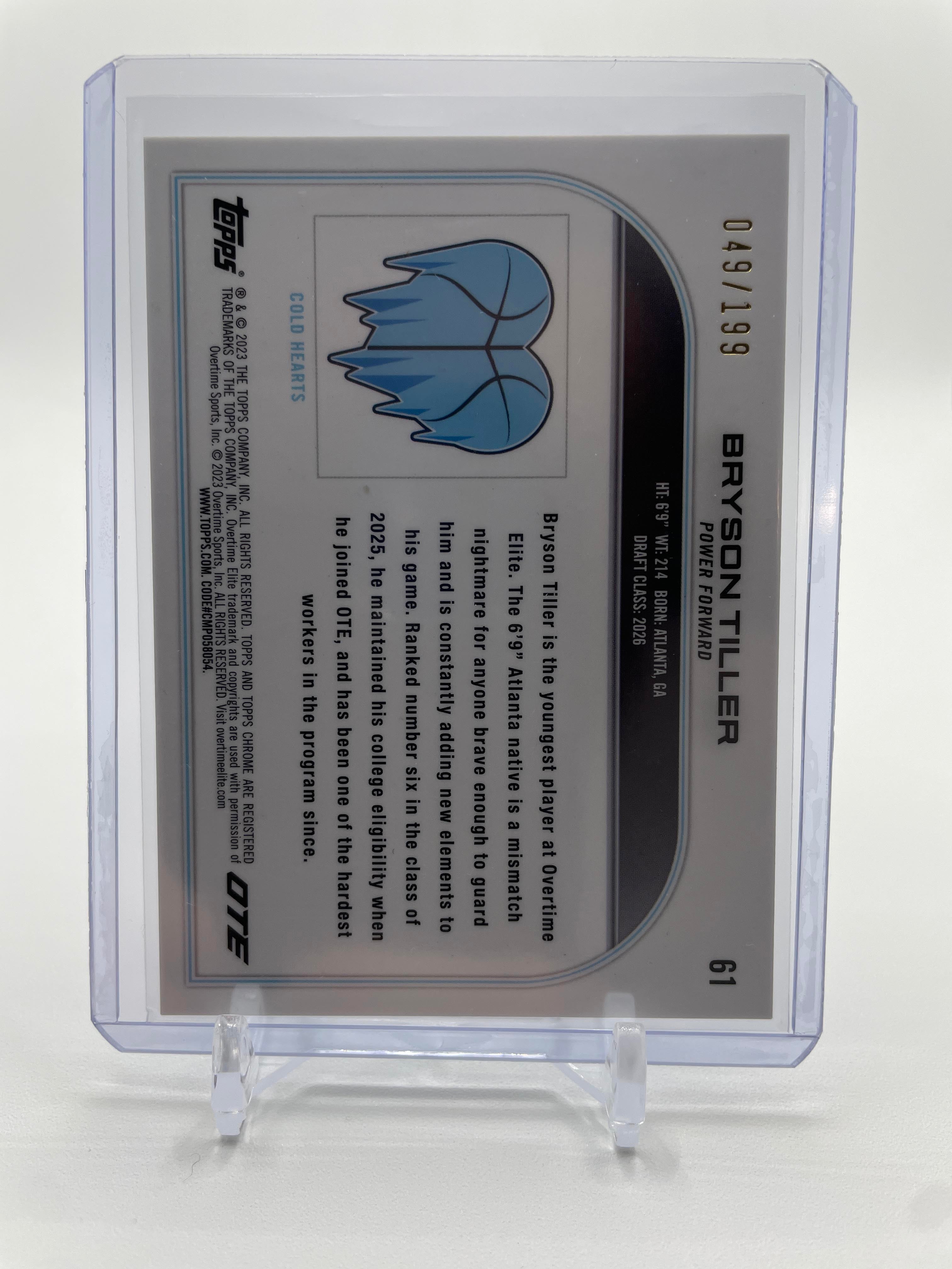 2022-23 Topps OTE Chrome Bryson Tiller Aqua Refractor Rookie /199