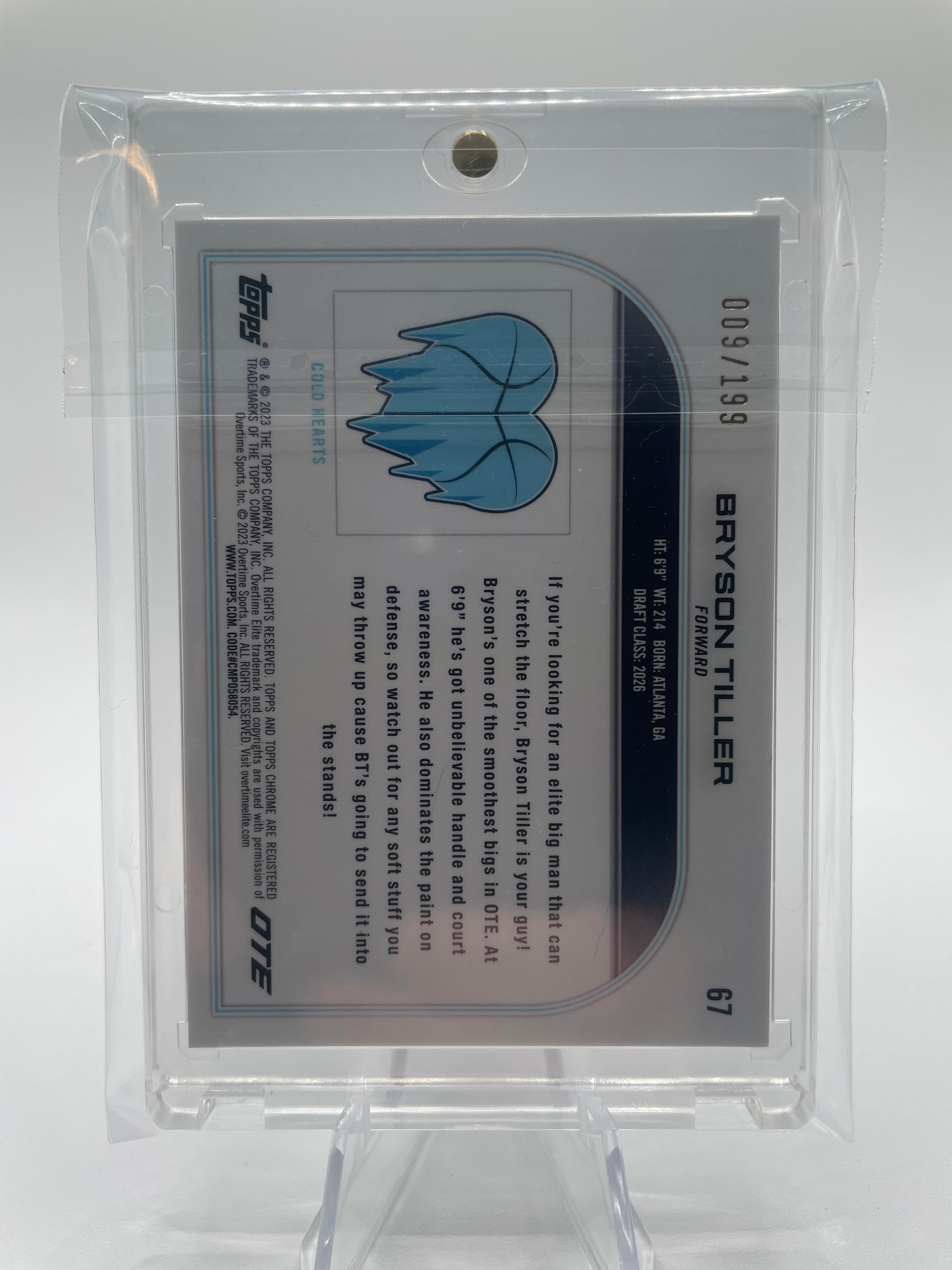 2022-23 Topps OTE Chrome Bryson Tiller Aqua Refractor Rookie /199 #67