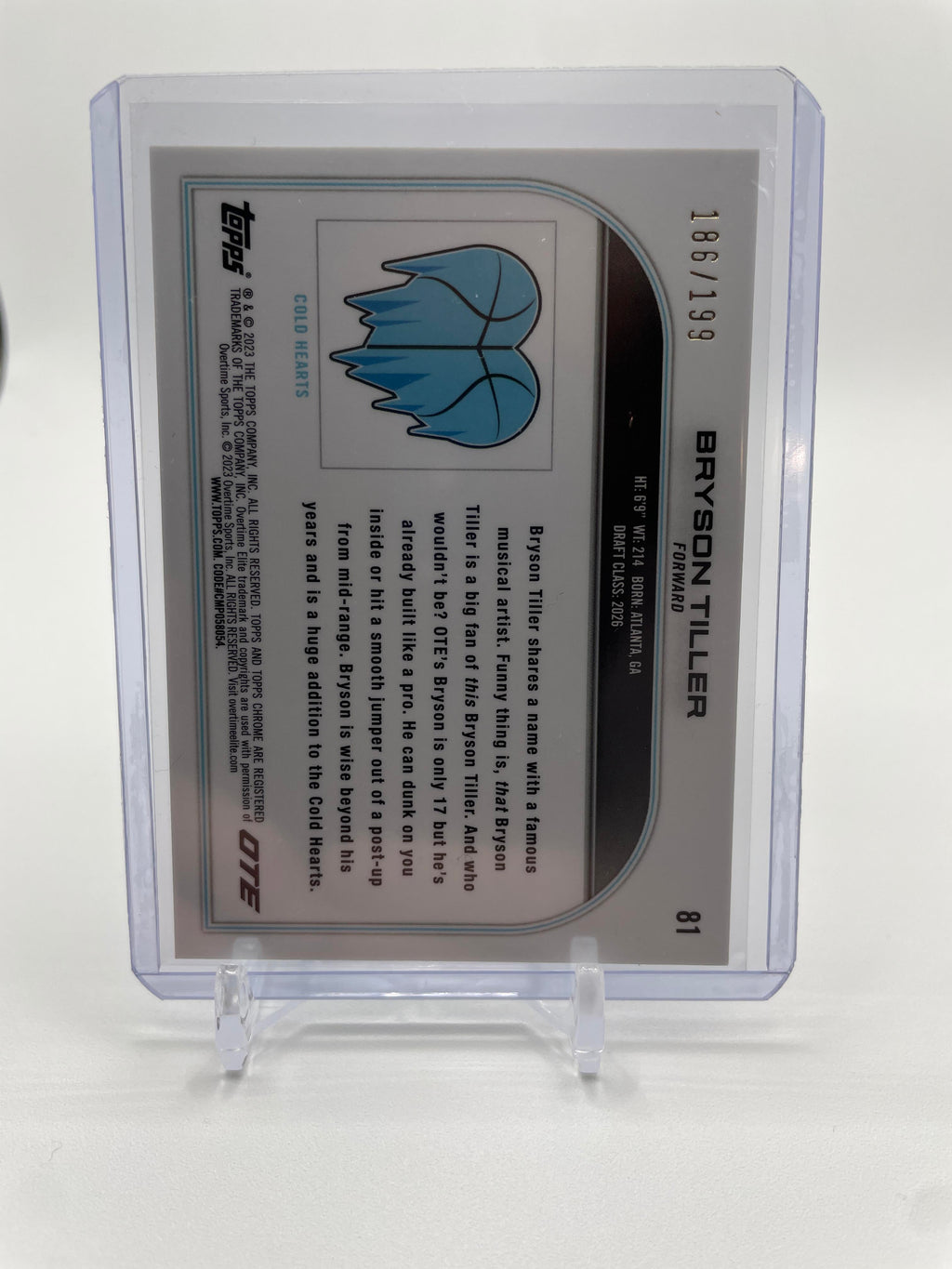 2022-23 Topps OTE Chrome Bryson Tiller Aqua Refractor Rookie /199 #81