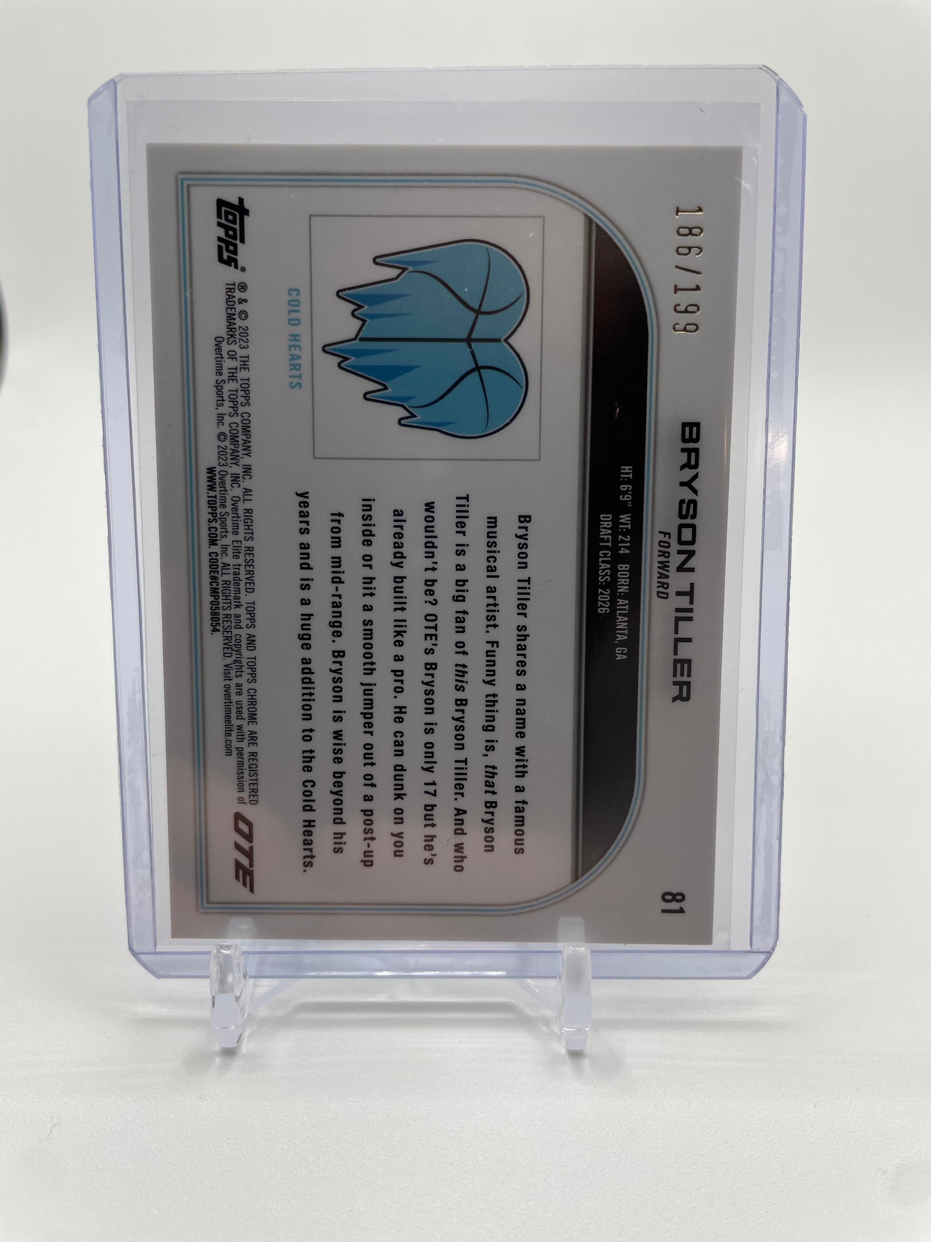 2022-23 Topps OTE Chrome Bryson Tiller Aqua Refractor Rookie /199 #81