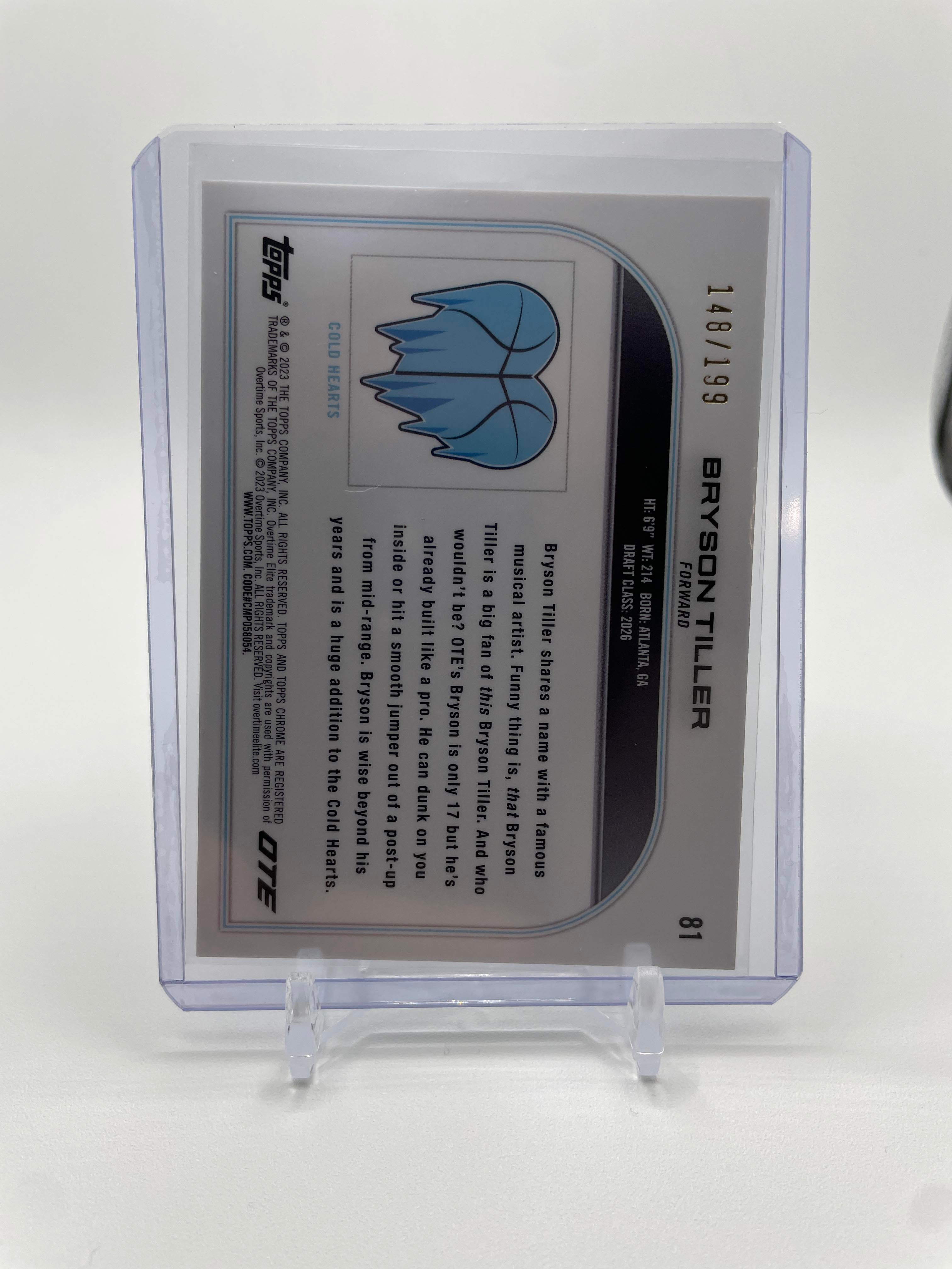 2022-23 Topps OTE Chrome Bryson Tiller Aqua Refractor Rookie /199 #81