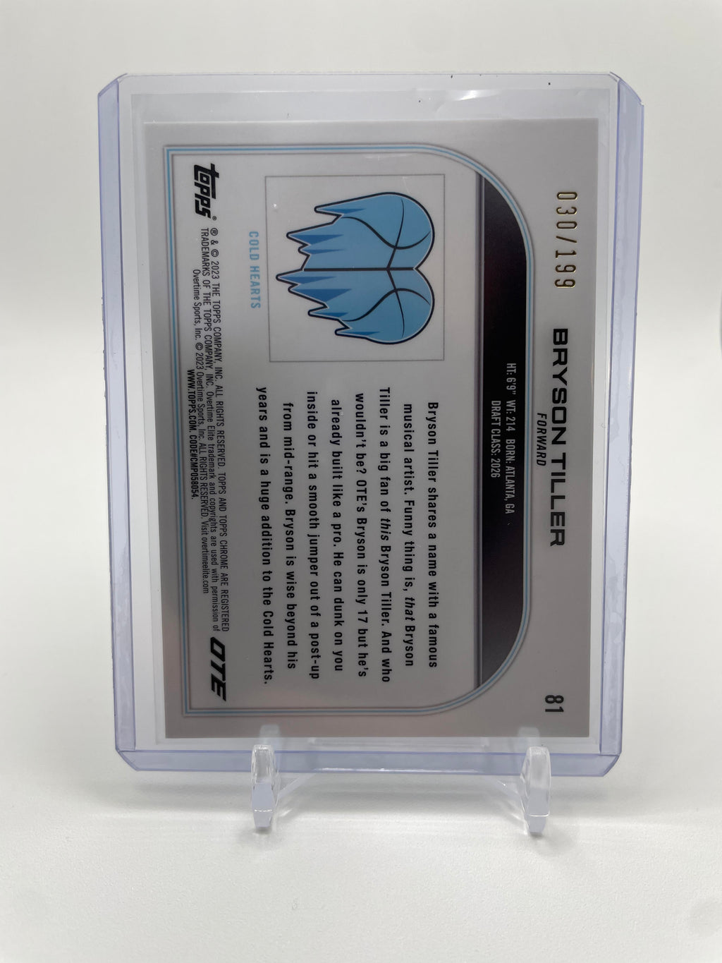 2022-23 Topps OTE Chrome Bryson Tiller Aqua Refractor Rookie /199 #81