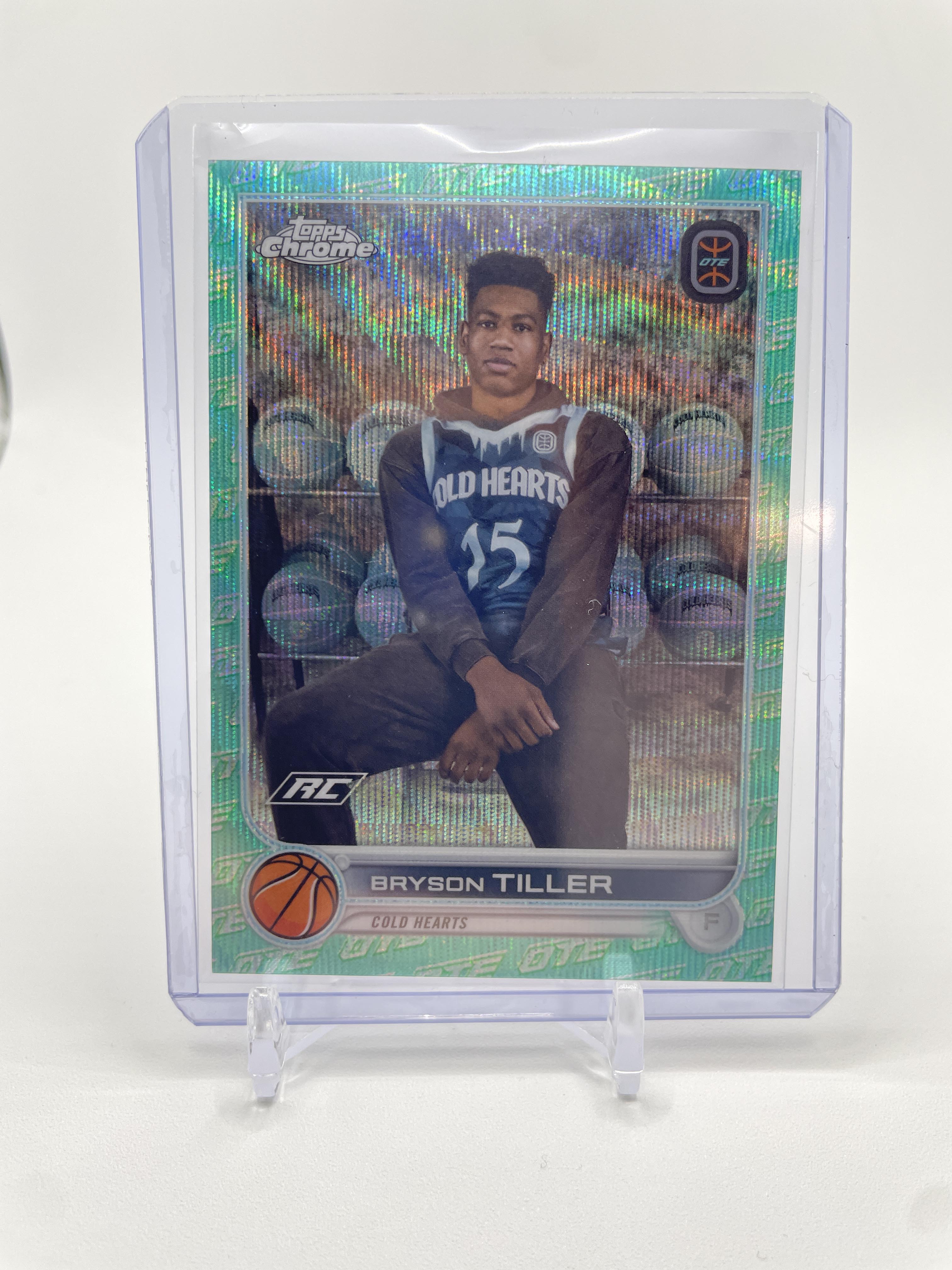 2022-23 Topps OTE Chrome Bryson Tiller Aqua Refractor Rookie /199 #81