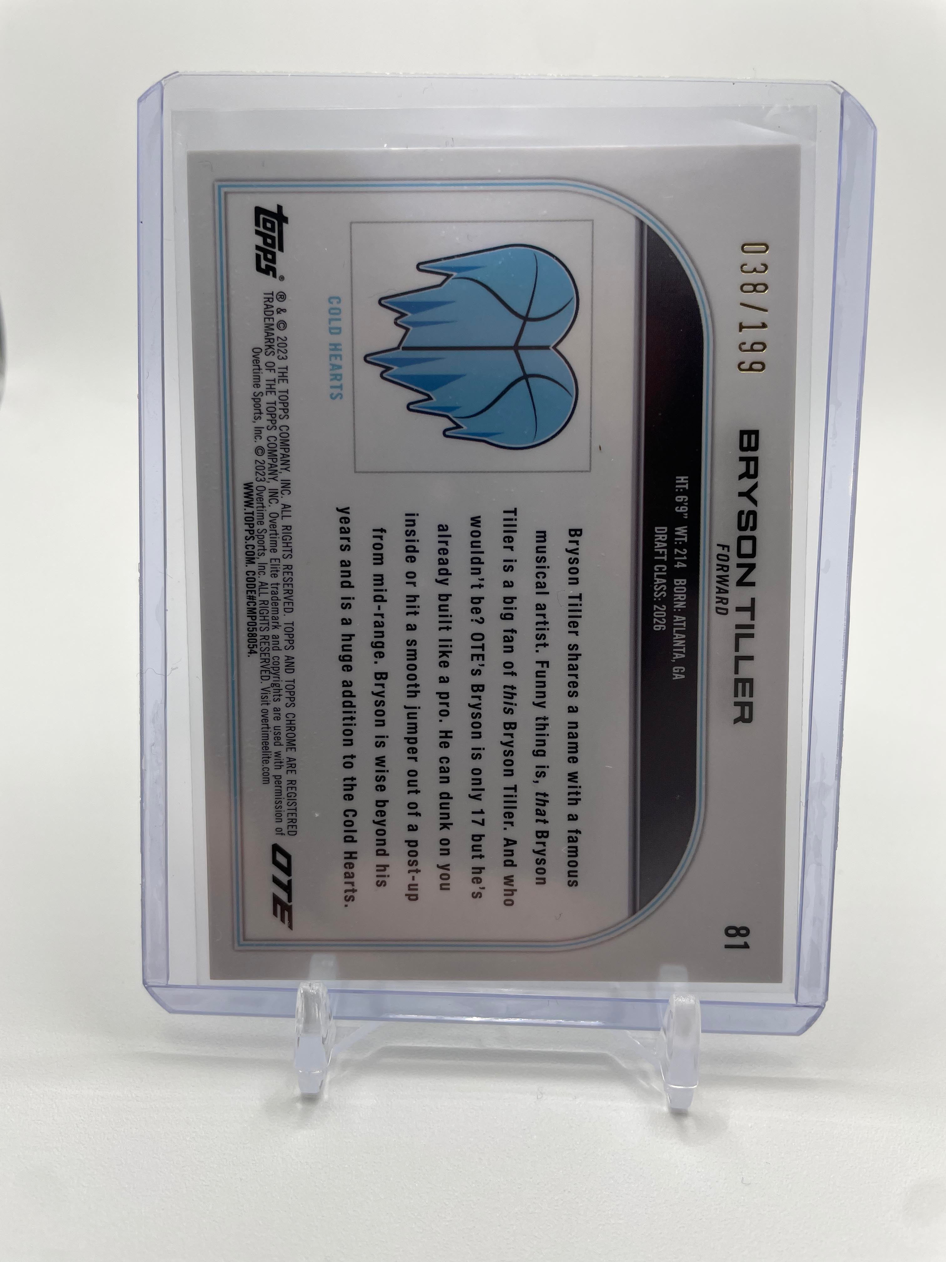 2022-23 Topps OTE Chrome Bryson Tiller Aqua Refractor Rookie /199 #81