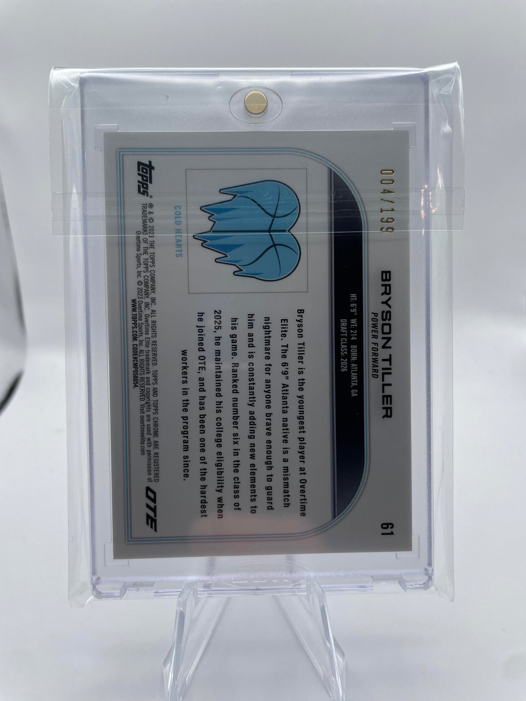 2022-23 Topps OTE Chrome Bryson Tiller Aqua Refractor Rookie /199