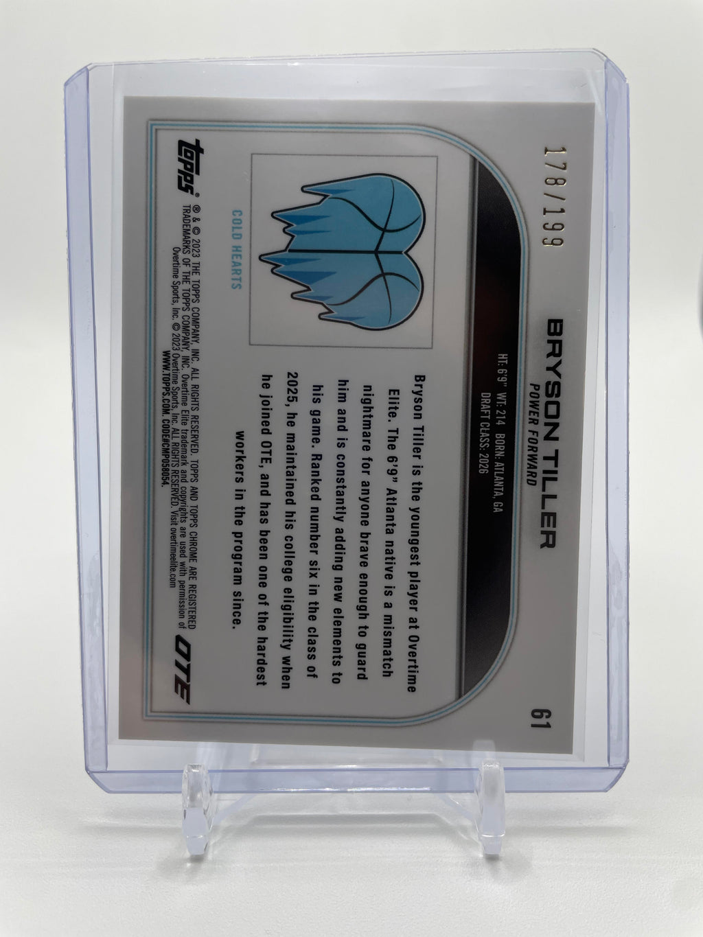 2022-23 Topps OTE Chrome Bryson Tiller Aqua Refractor Rookie /199