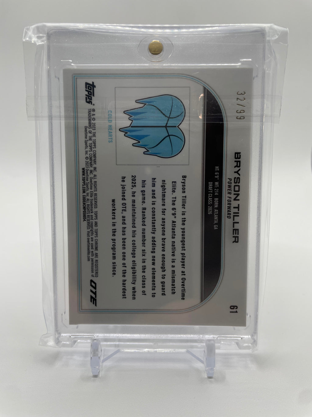 2022-23 Topps OTE Chrome Bryson Tiller Blue Refractor Rookie /99 #61