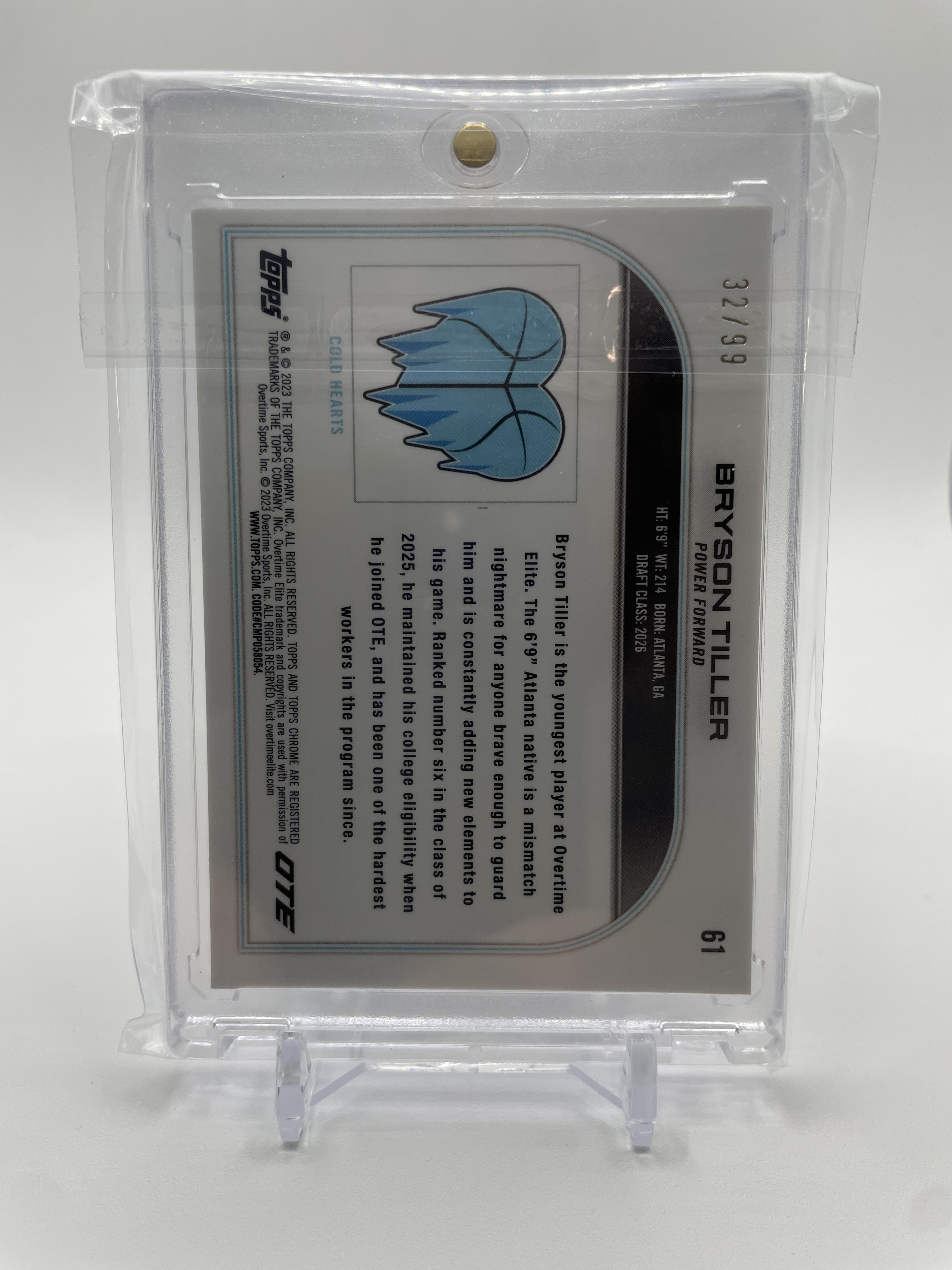 2022-23 Topps OTE Chrome Bryson Tiller Blue Refractor Rookie /99 #61
