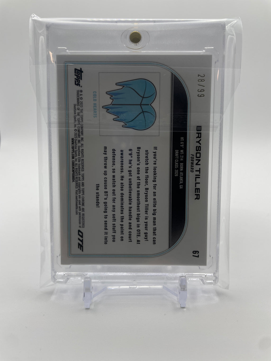 2022-23 Topps OTE Chrome Bryson Tiller Blue Refractor Rookie /99 #67