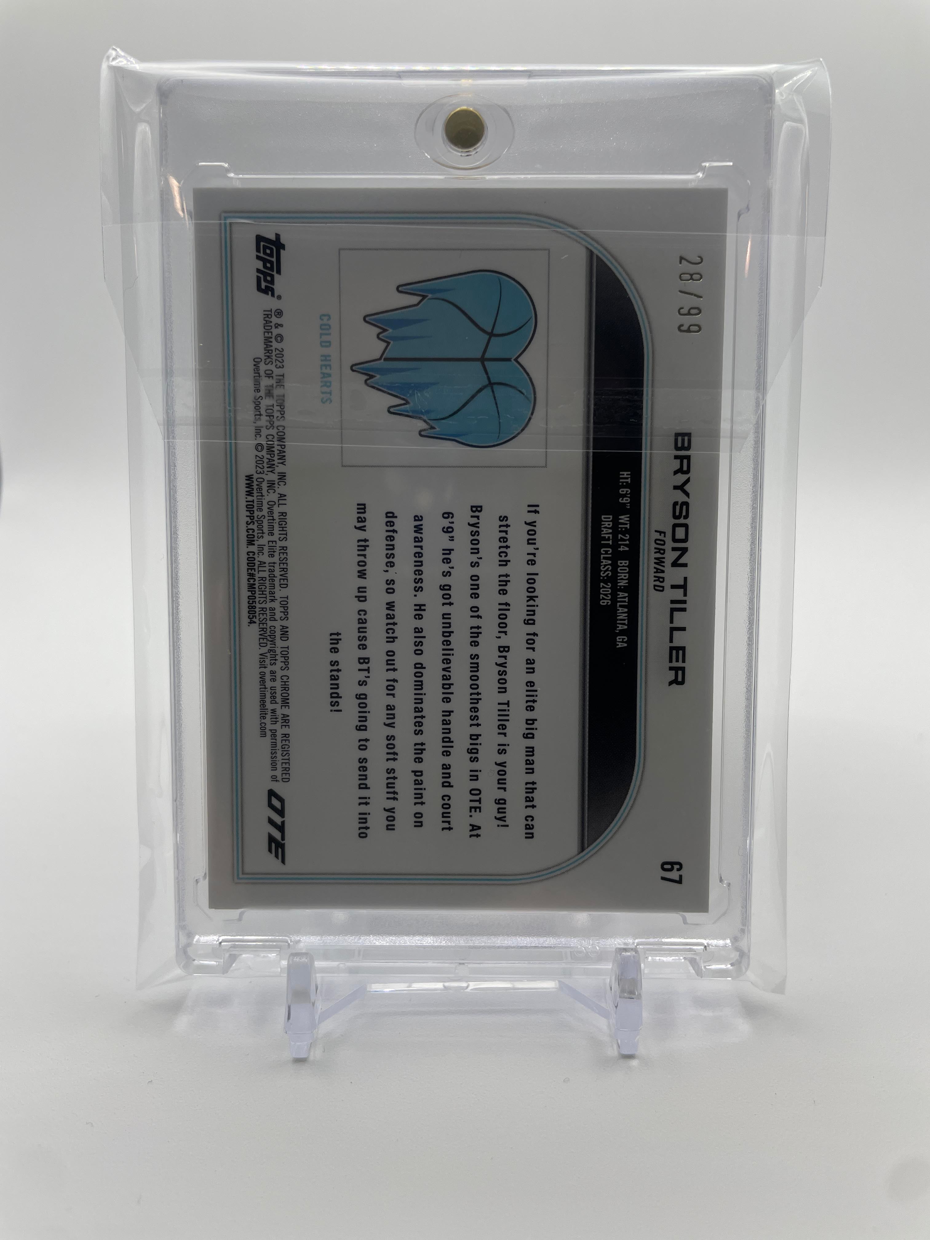 2022-23 Topps OTE Chrome Bryson Tiller Blue Refractor Rookie /99 #67