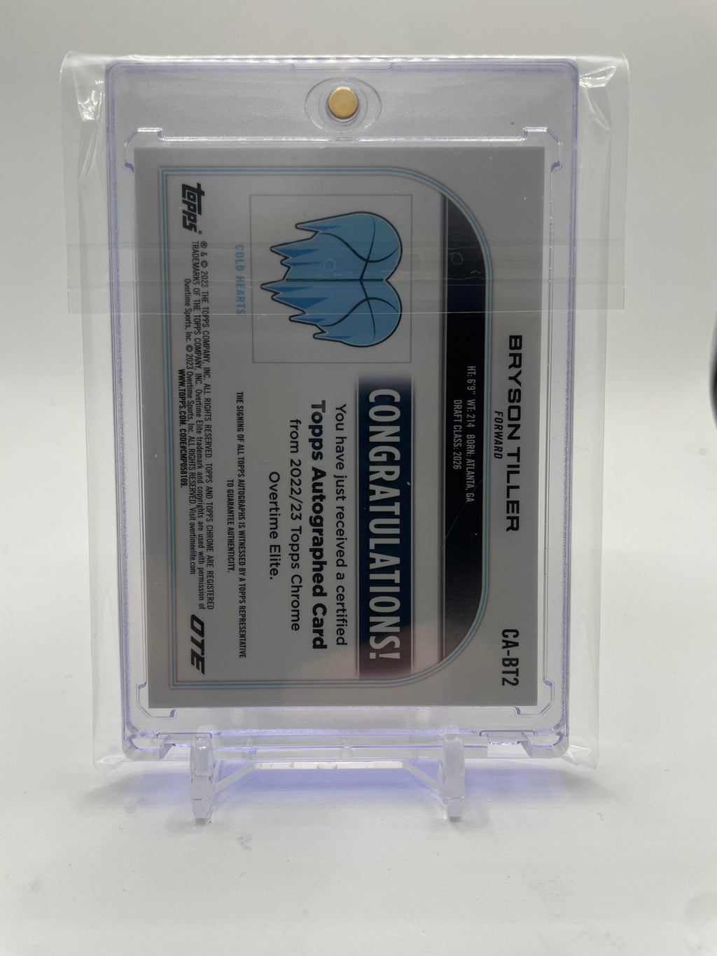 2022-23 Topps OTE Chrome Bryson Tiller Gold Lava Refractor Auto /50