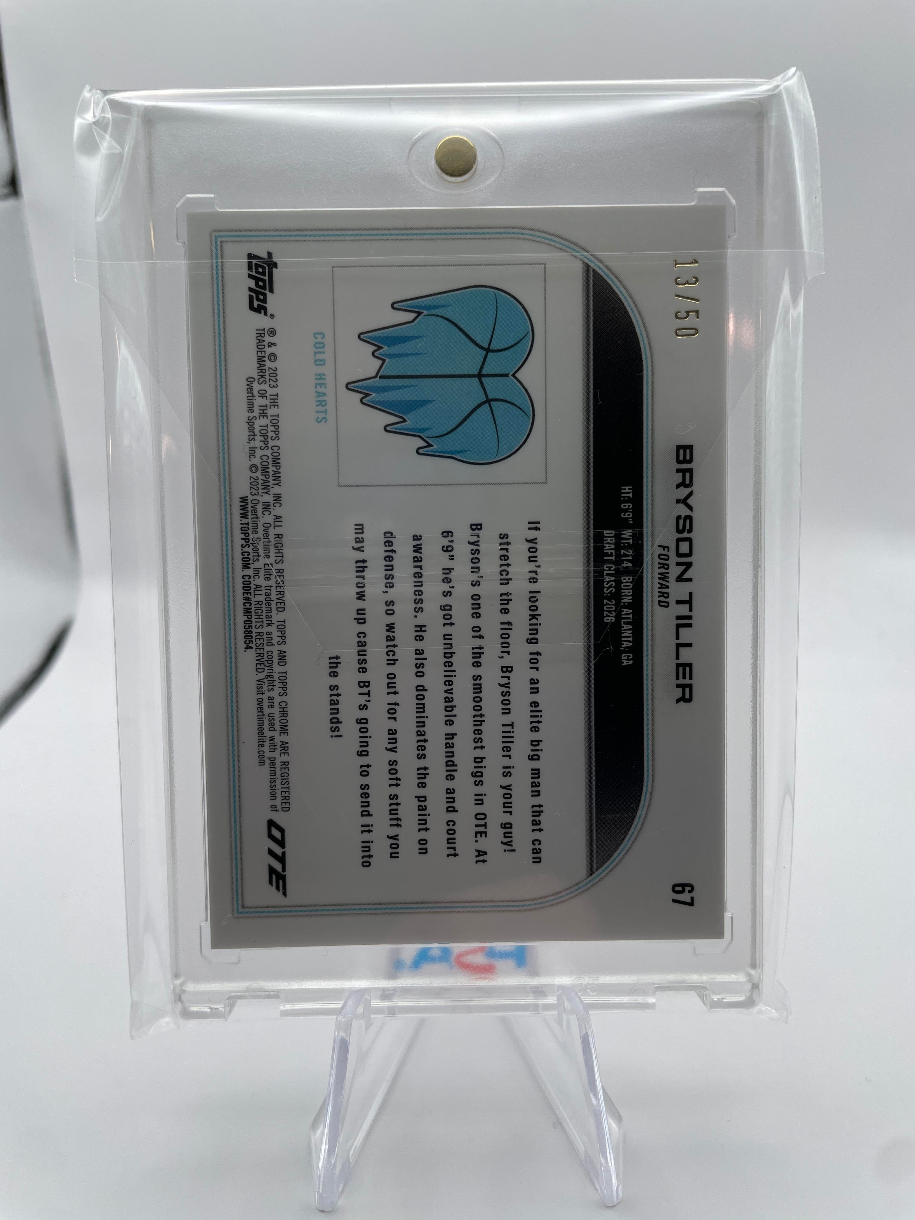 2022-23 Topps OTE Chrome Bryson Tiller Gold Refractor Rookie /50