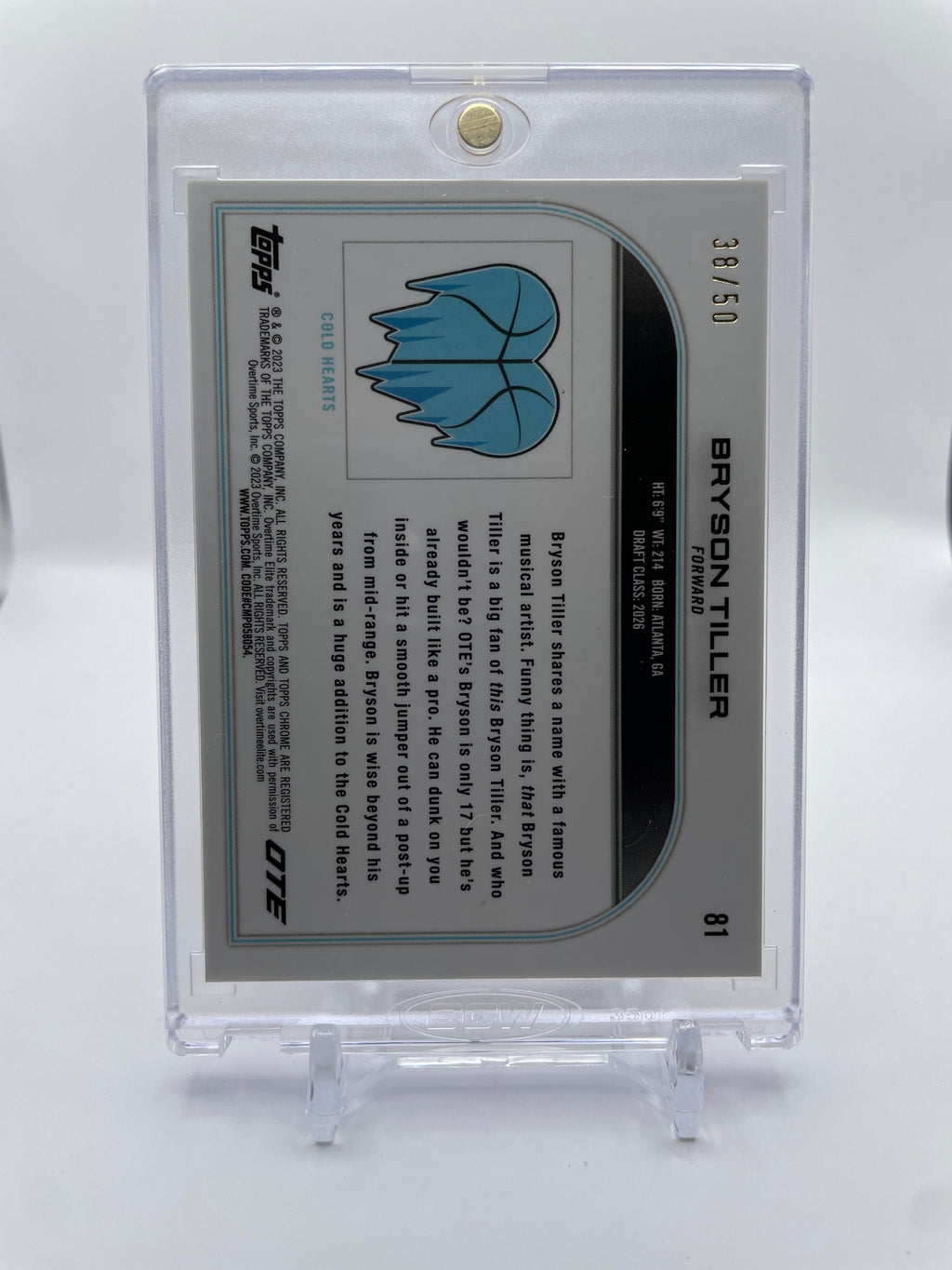 2022-23 Topps OTE Chrome Bryson Tiller Gold Refractor Rookie /50 #81