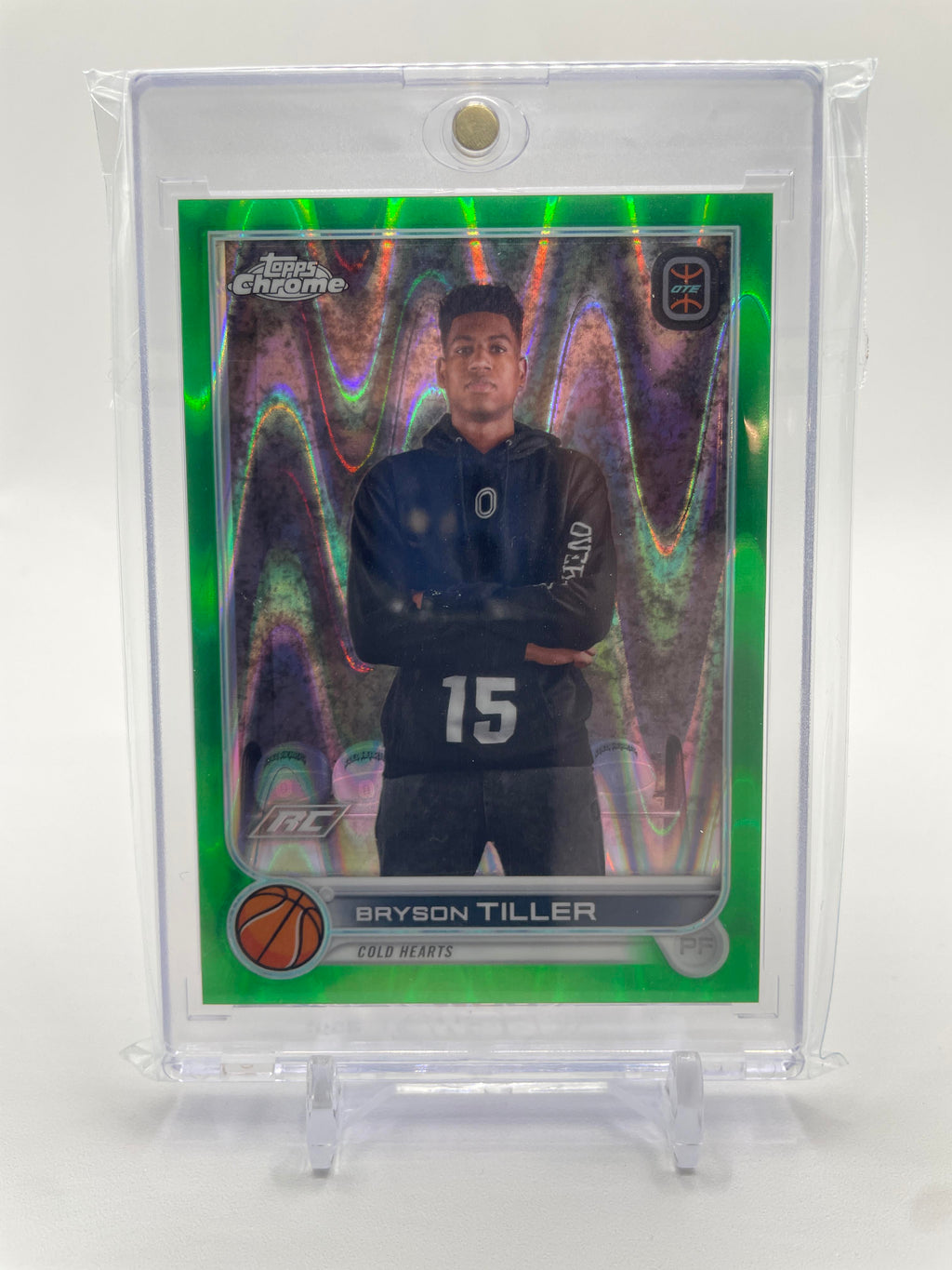 2022-23 Topps OTE Chrome Bryson Tiller Green Wave Refractor Rookie /75