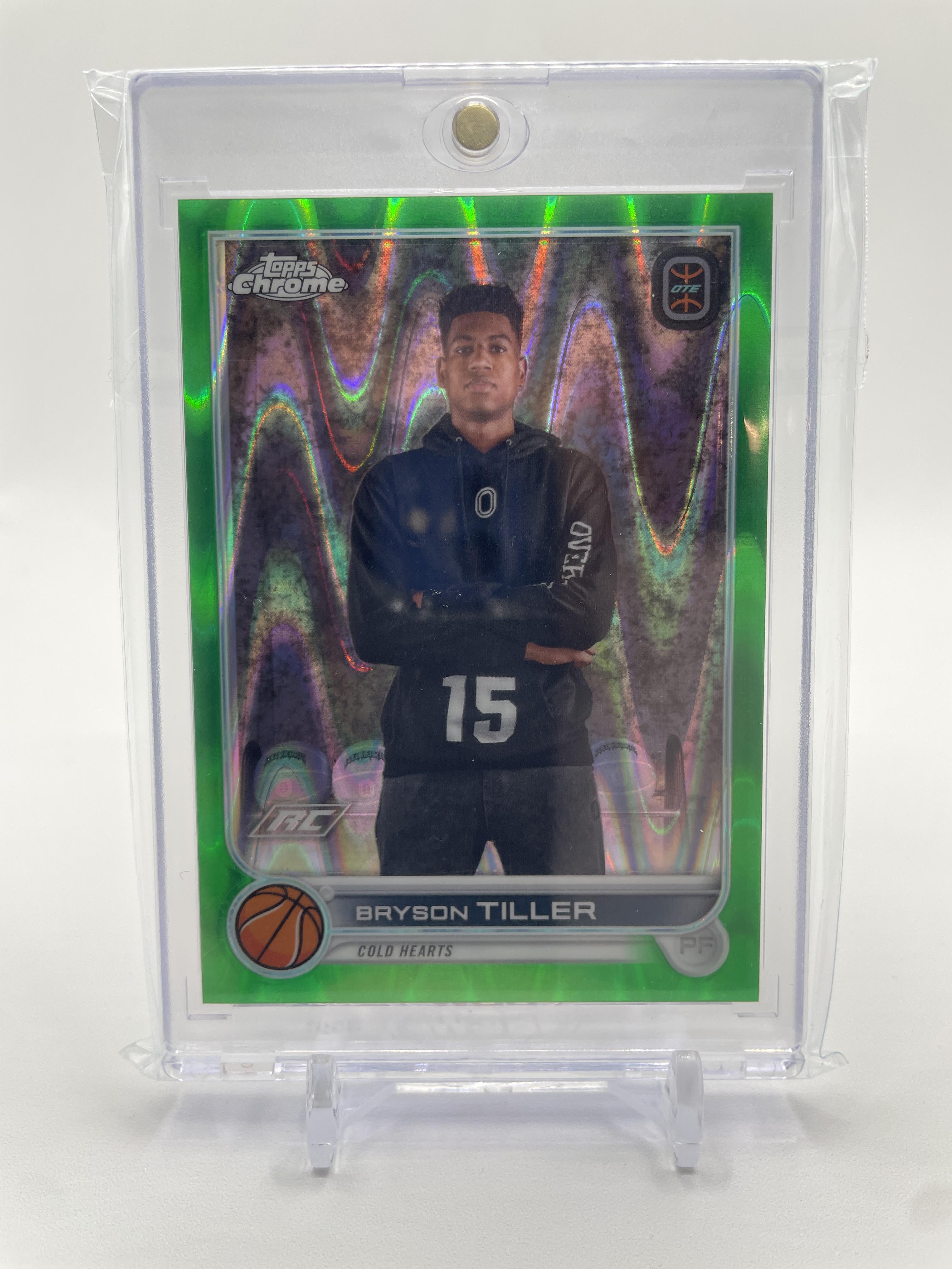 2022-23 Topps OTE Chrome Bryson Tiller Green Wave Refractor Rookie /75