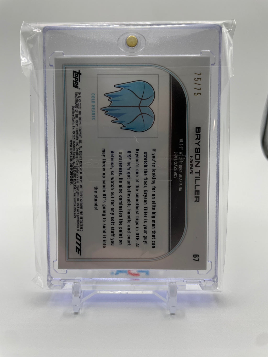 2022-23 Topps OTE Chrome Bryson Tiller Green Wave Refractor Rookie /75 #67