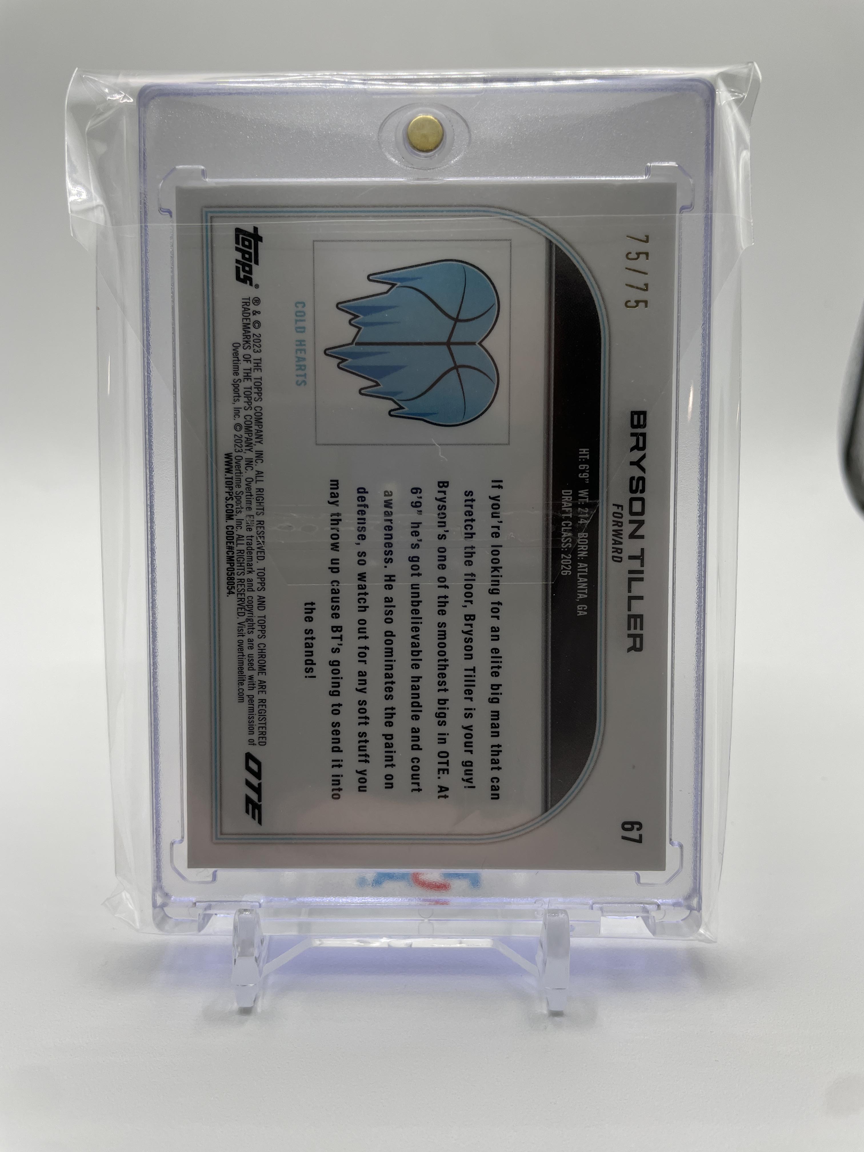 2022-23 Topps OTE Chrome Bryson Tiller Green Wave Refractor Rookie /75 #67