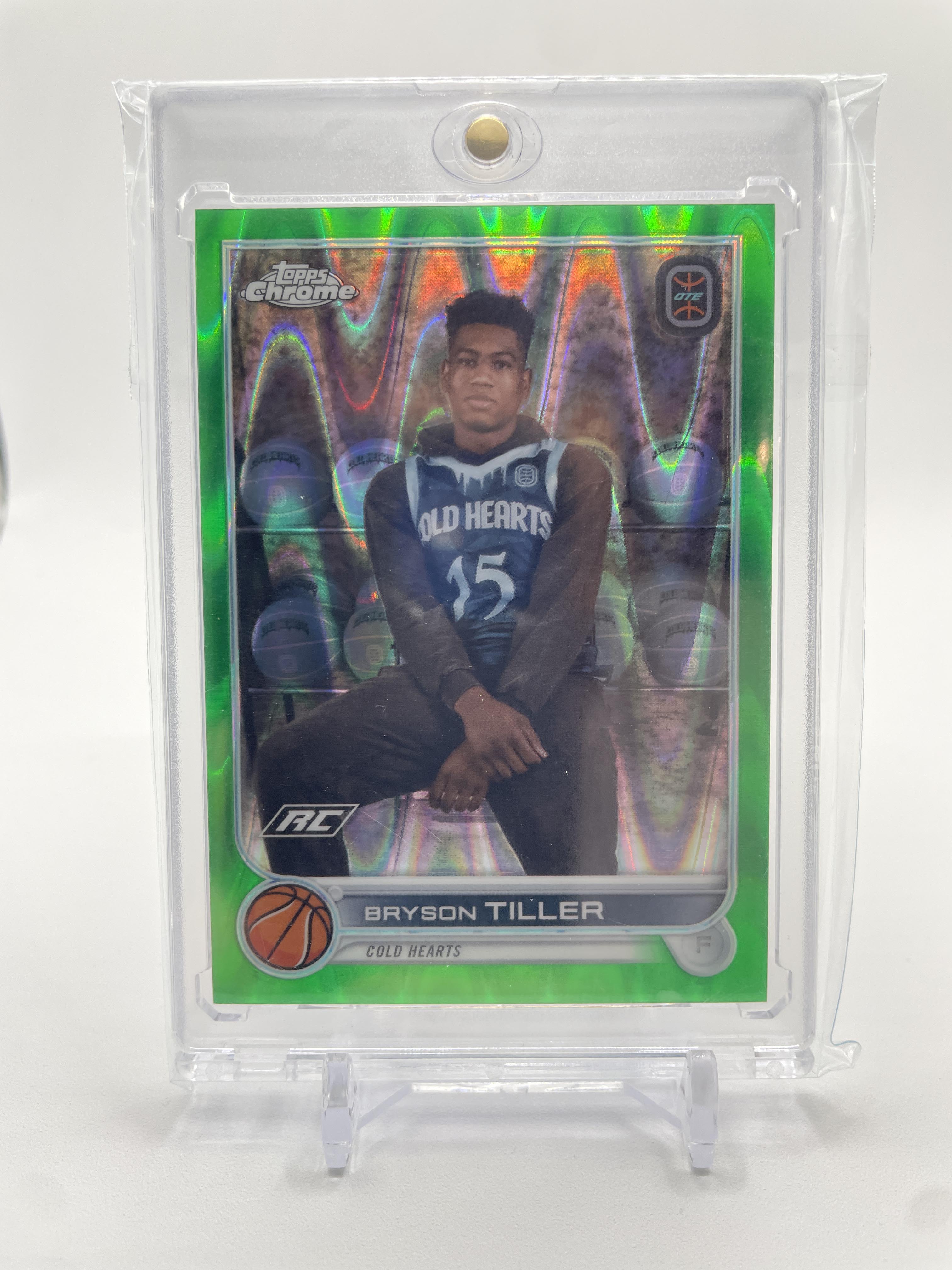 2022-23 Topps OTE Chrome Bryson Tiller Green Wave Refractor Rookie /75 #81