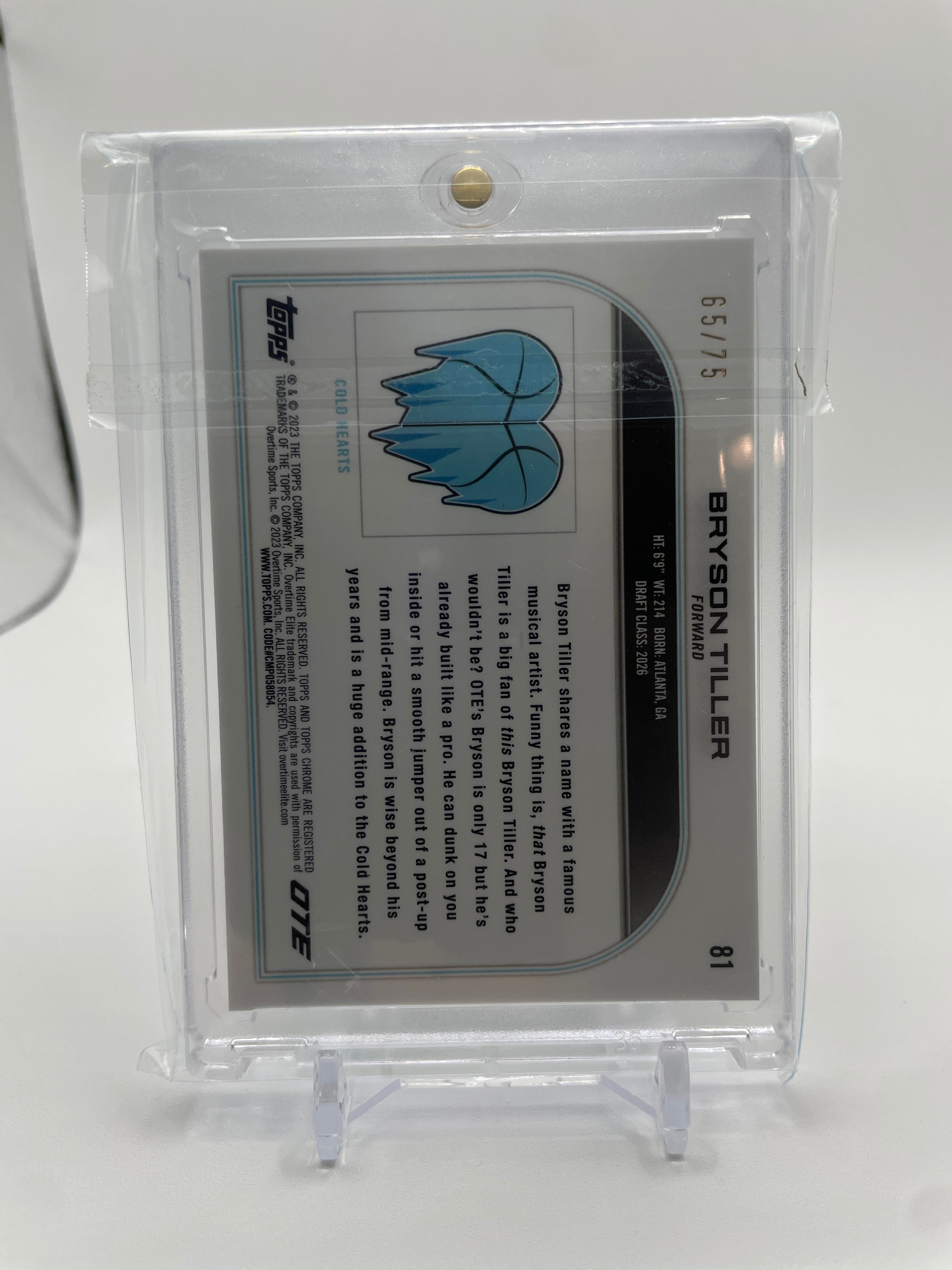 2022-23 Topps OTE Chrome Bryson Tiller Green Wave Refractor Rookie /75 #81