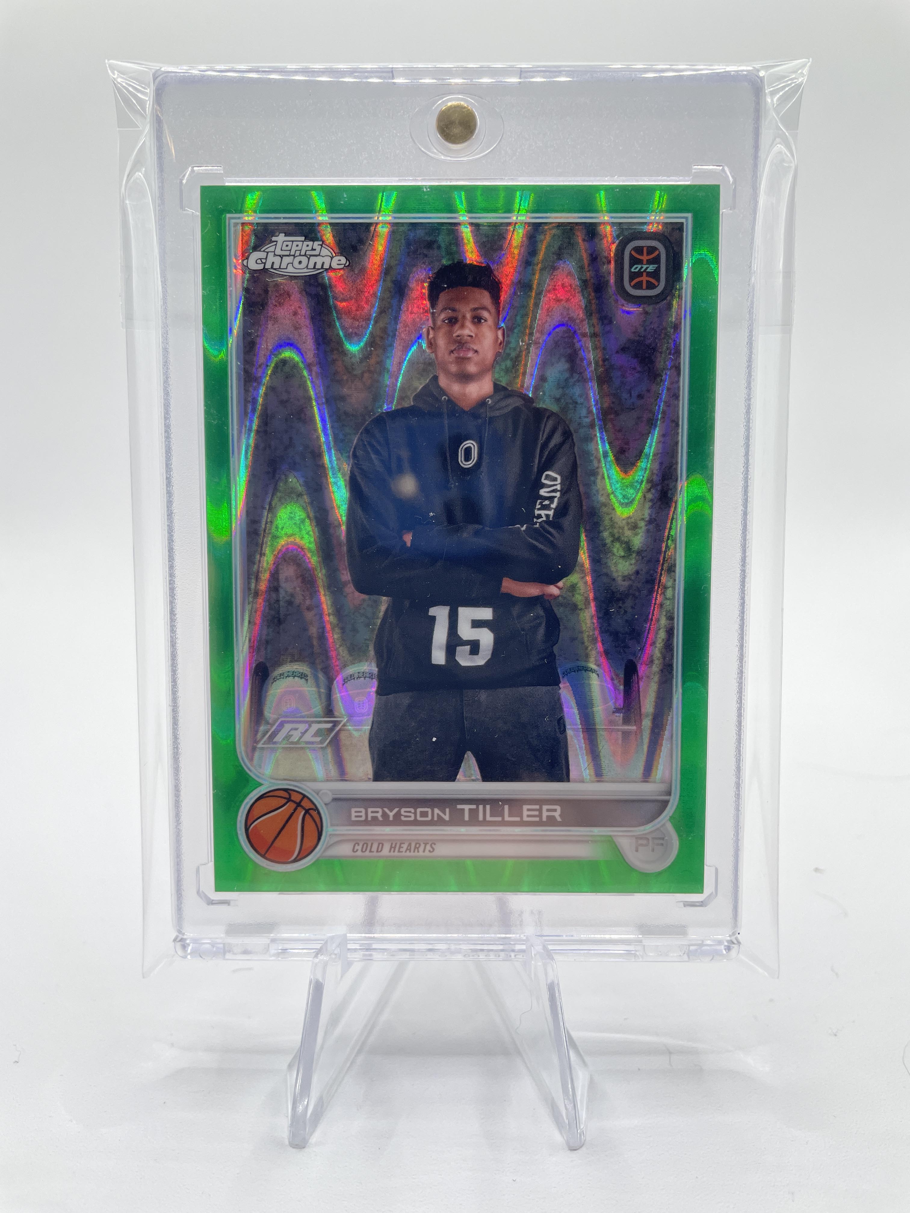 2022-23 Topps OTE Chrome Bryson Tiller Green Wave Refractor Rookie /75