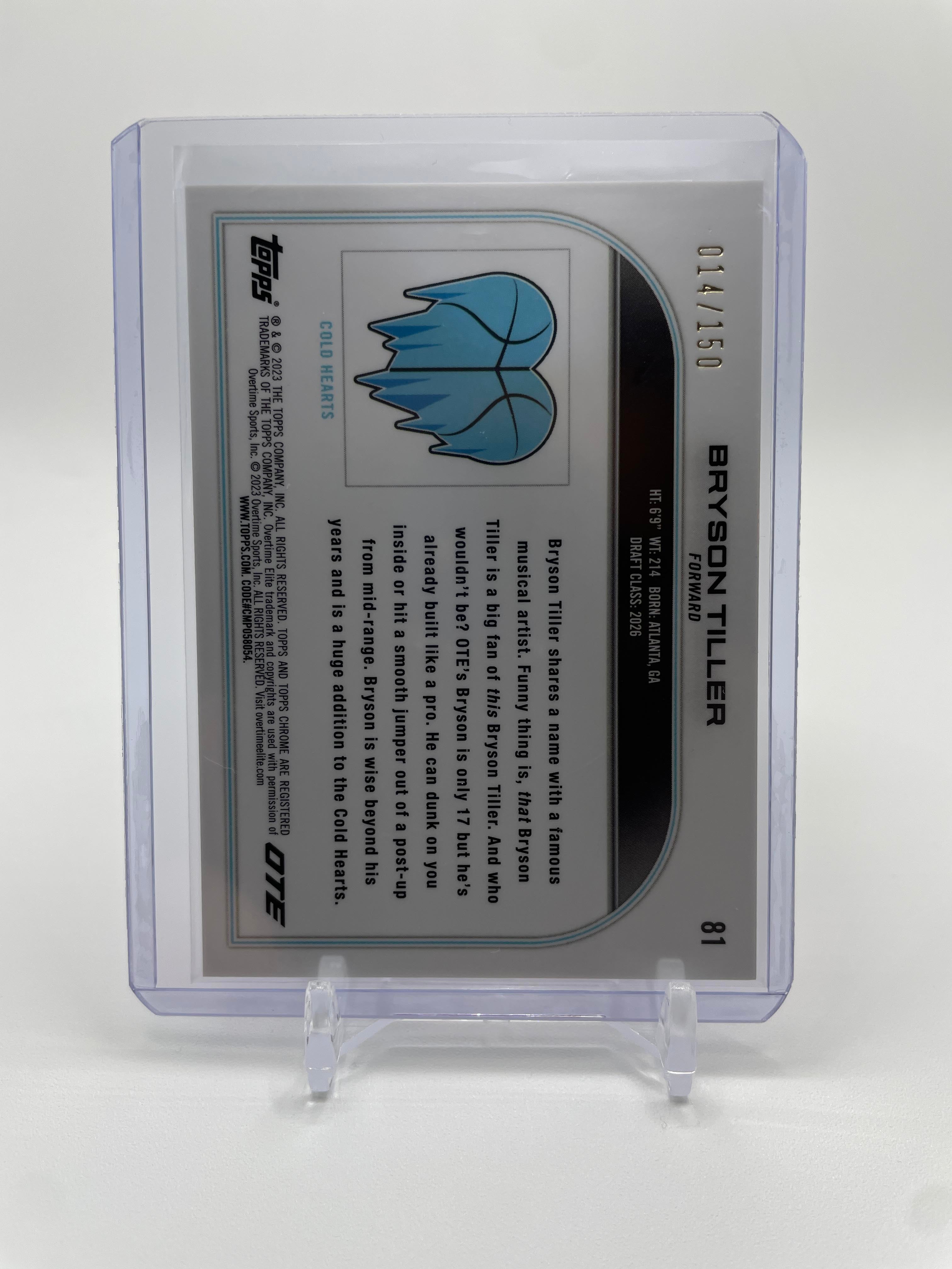 2022-23 Topps OTE Chrome Bryson Tiller Pink Refractor Rookie /75 #81
