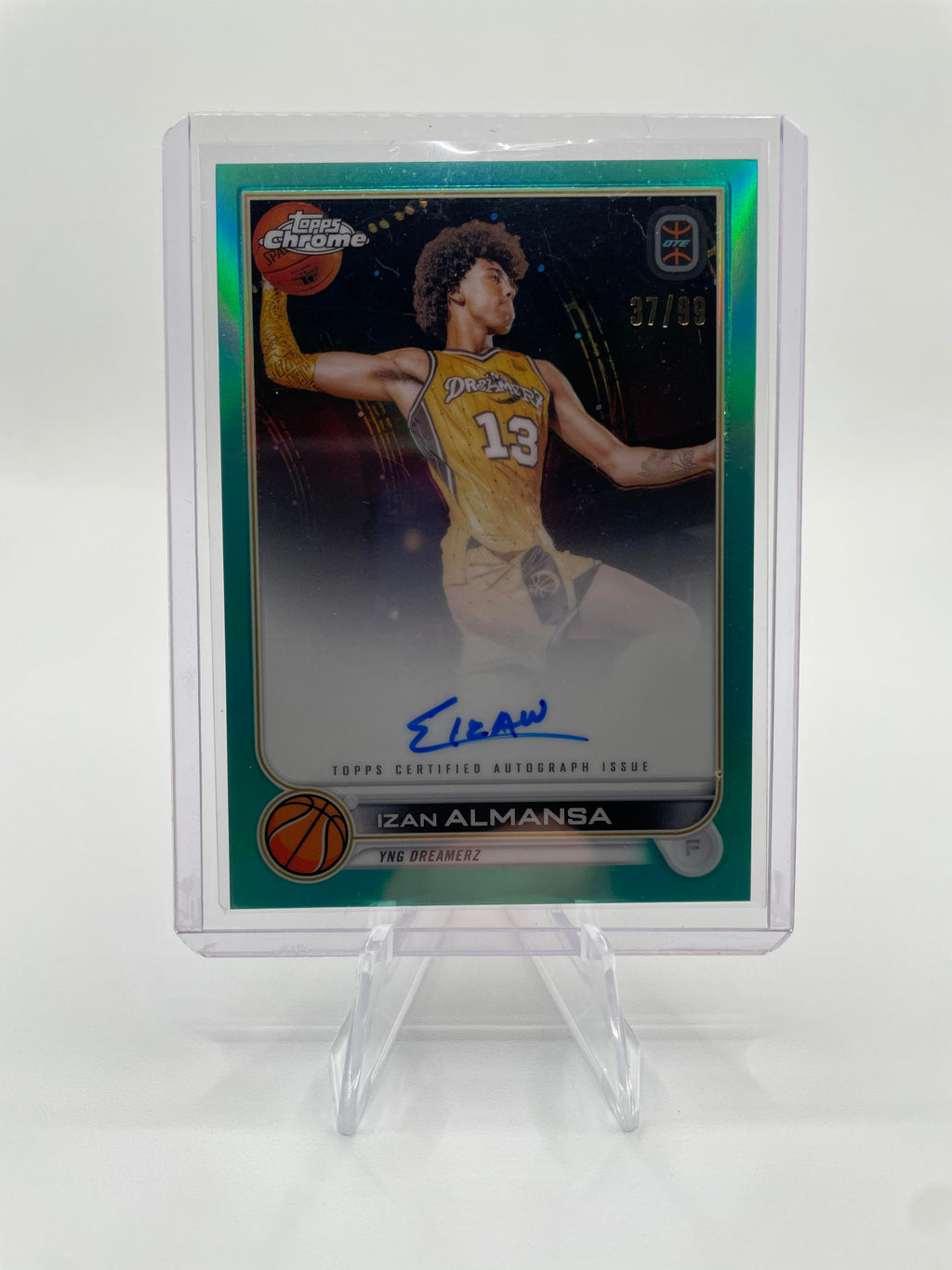 2022-23 Topps OTE Chrome Izan Almansa Rookie Aqua Refractor Auto /99