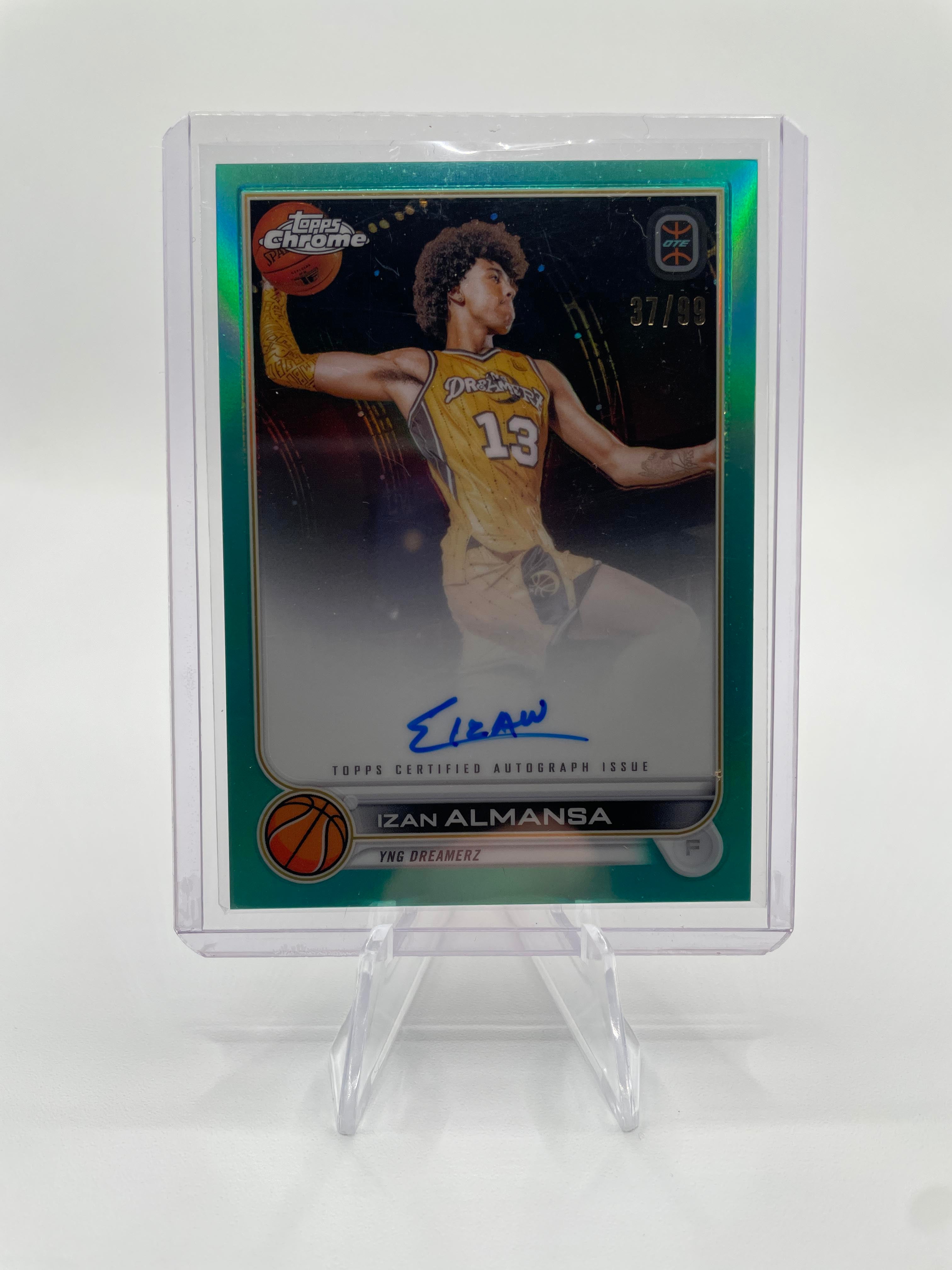 2022-23 Topps OTE Chrome Izan Almansa Rookie Aqua Refractor Auto /99