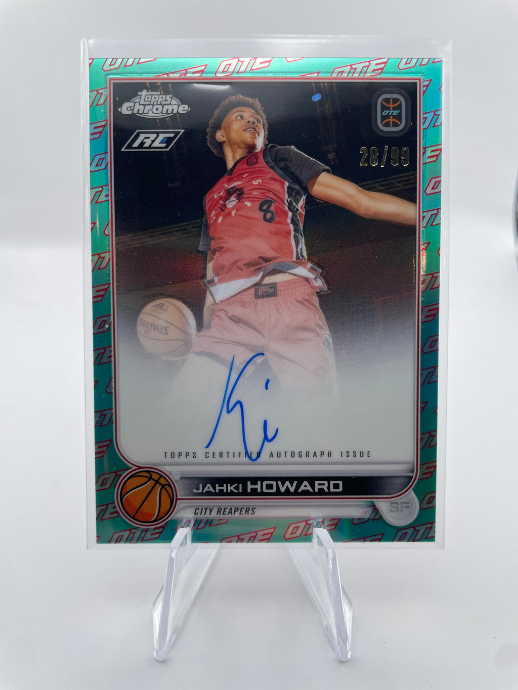 2022-23 Topps OTE Chrome Jahki Howard Aqua Refractor Rookie Auto /99 Set (x4)