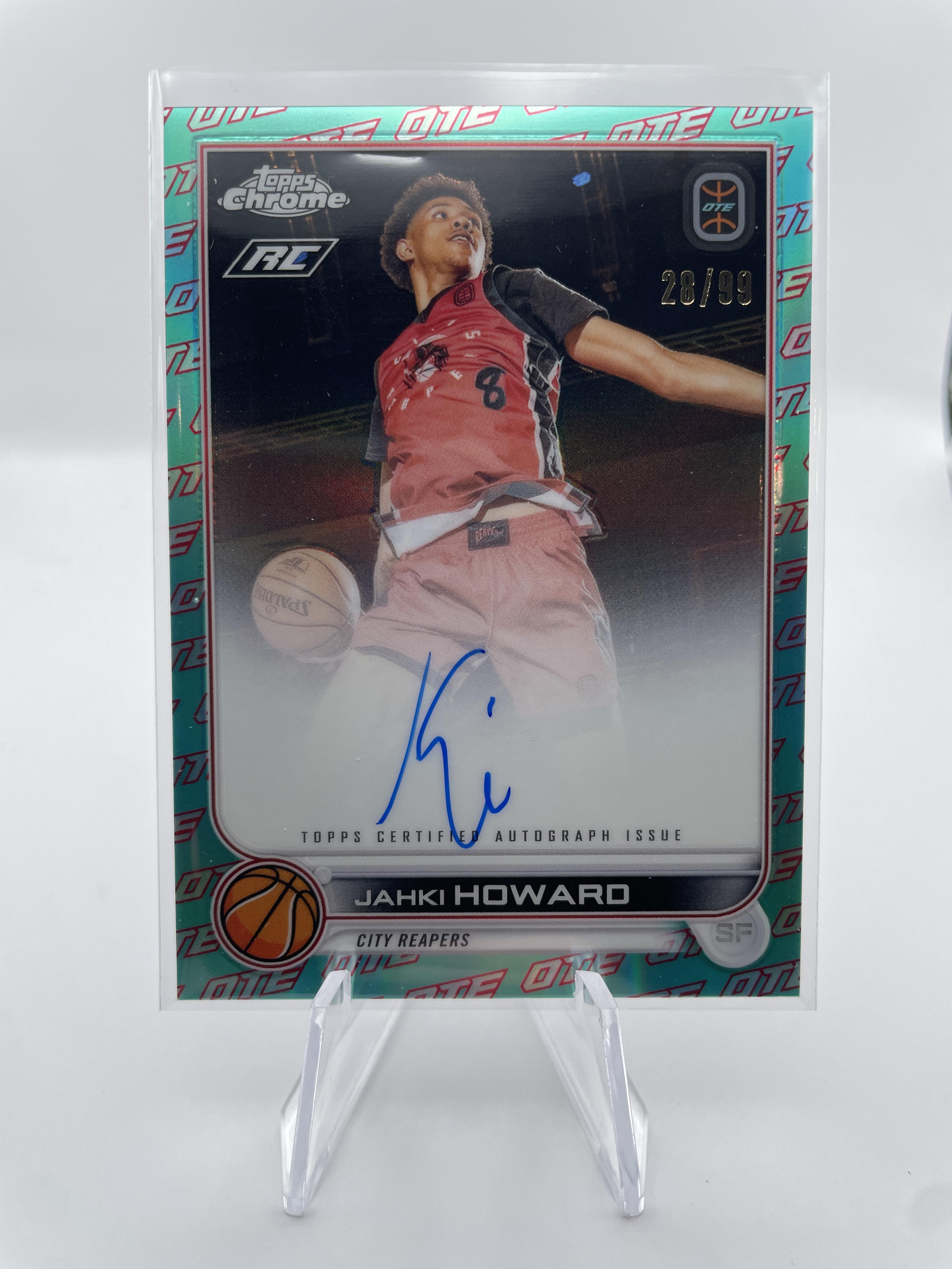 2022-23 Topps OTE Chrome Jahki Howard Aqua Refractor Rookie Auto /99 Set (x4)