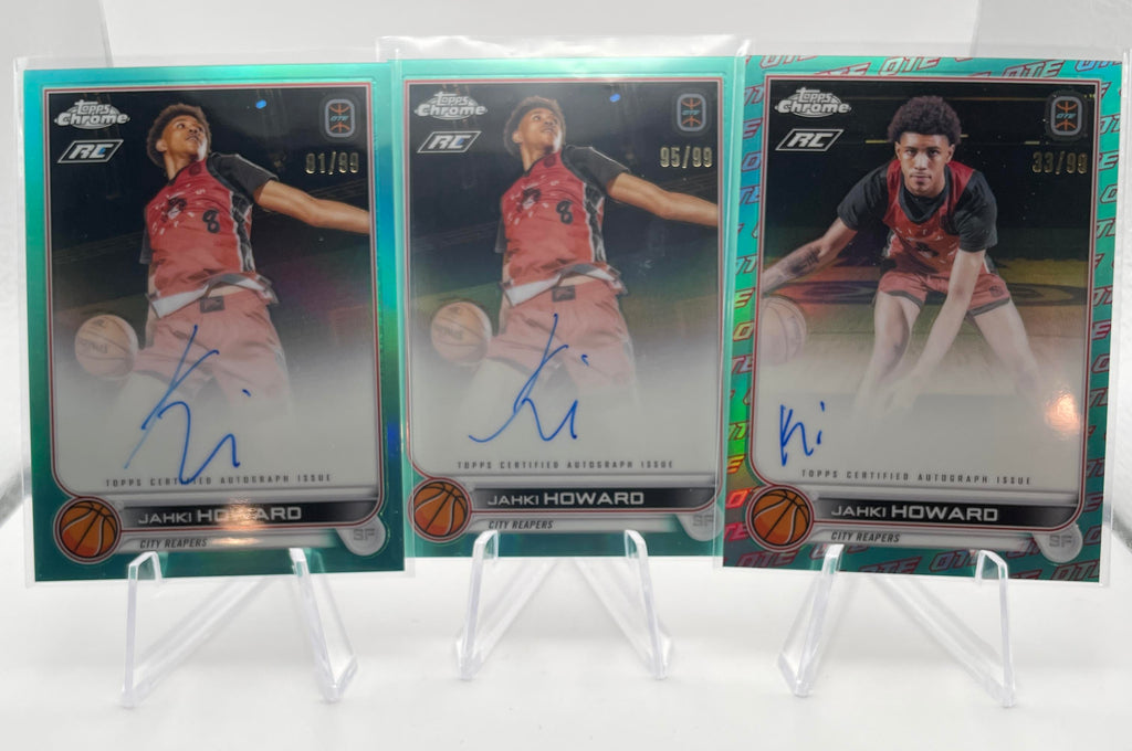 2022-23 Topps OTE Chrome Jahki Howard Aqua Refractor Rookie Auto /99 Set (x4)