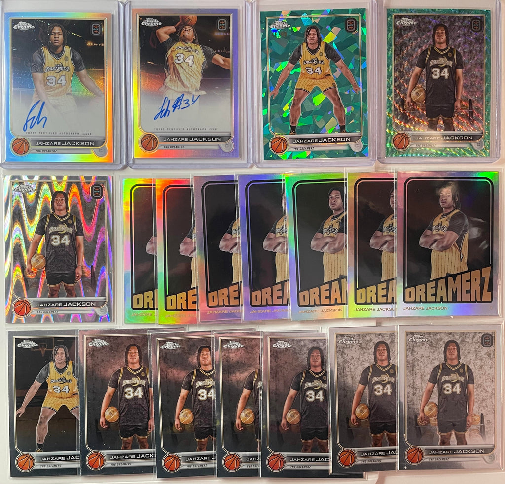 2022-23 Topps OTE Chrome Jahzare Jackson Autos + Aqua /99 + Refractors (x19)