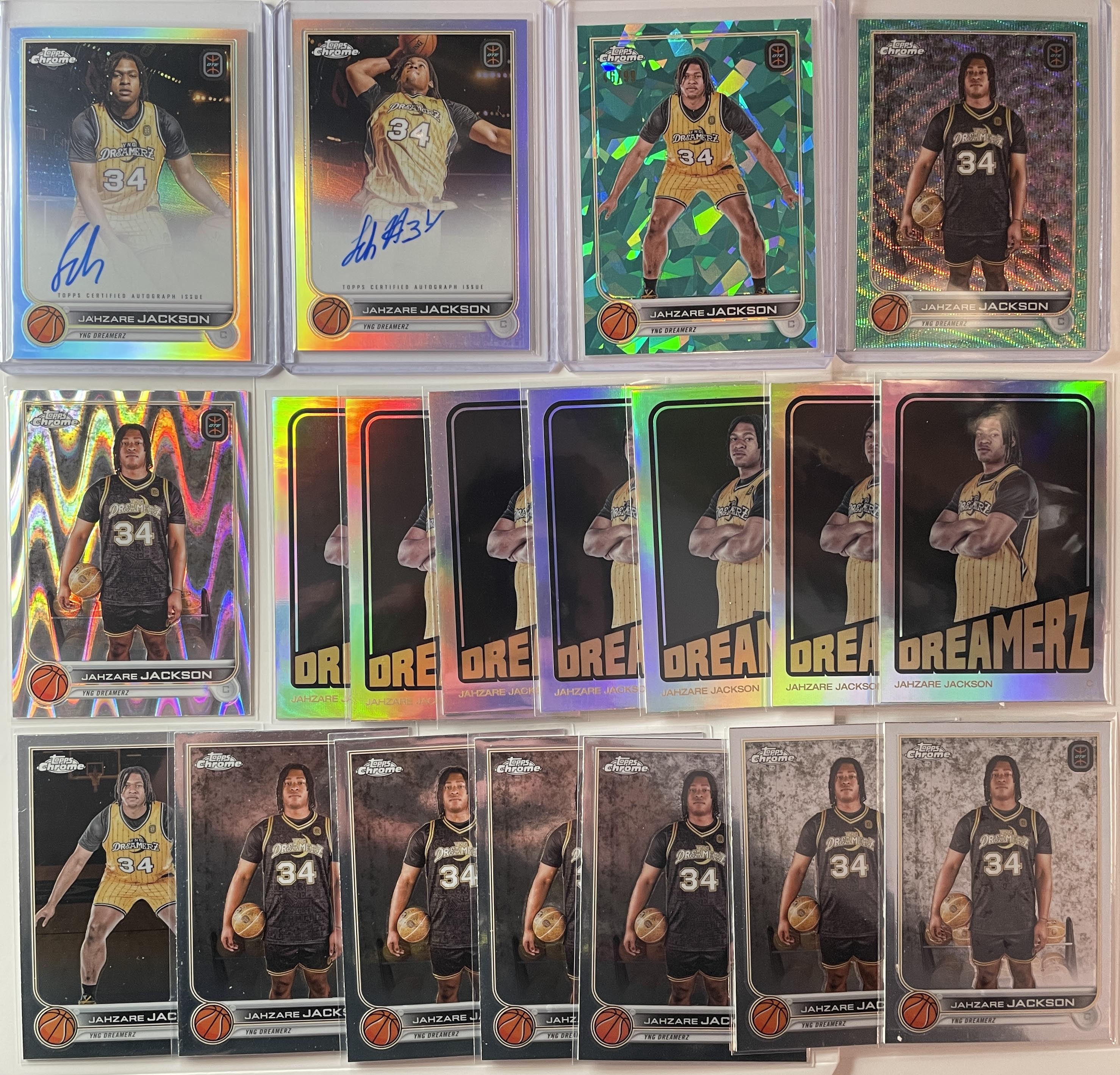 2022-23 Topps OTE Chrome Jahzare Jackson Autos + Aqua /99 + Refractors (x19)
