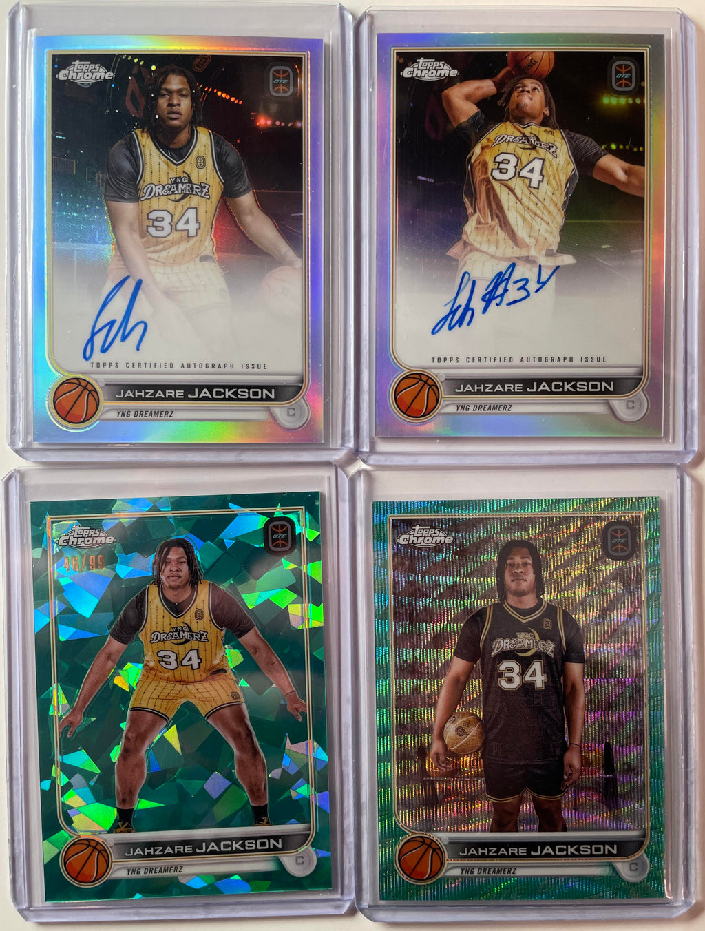 2022-23 Topps OTE Chrome Jahzare Jackson Autos + Aqua /99 + Refractors (x19)