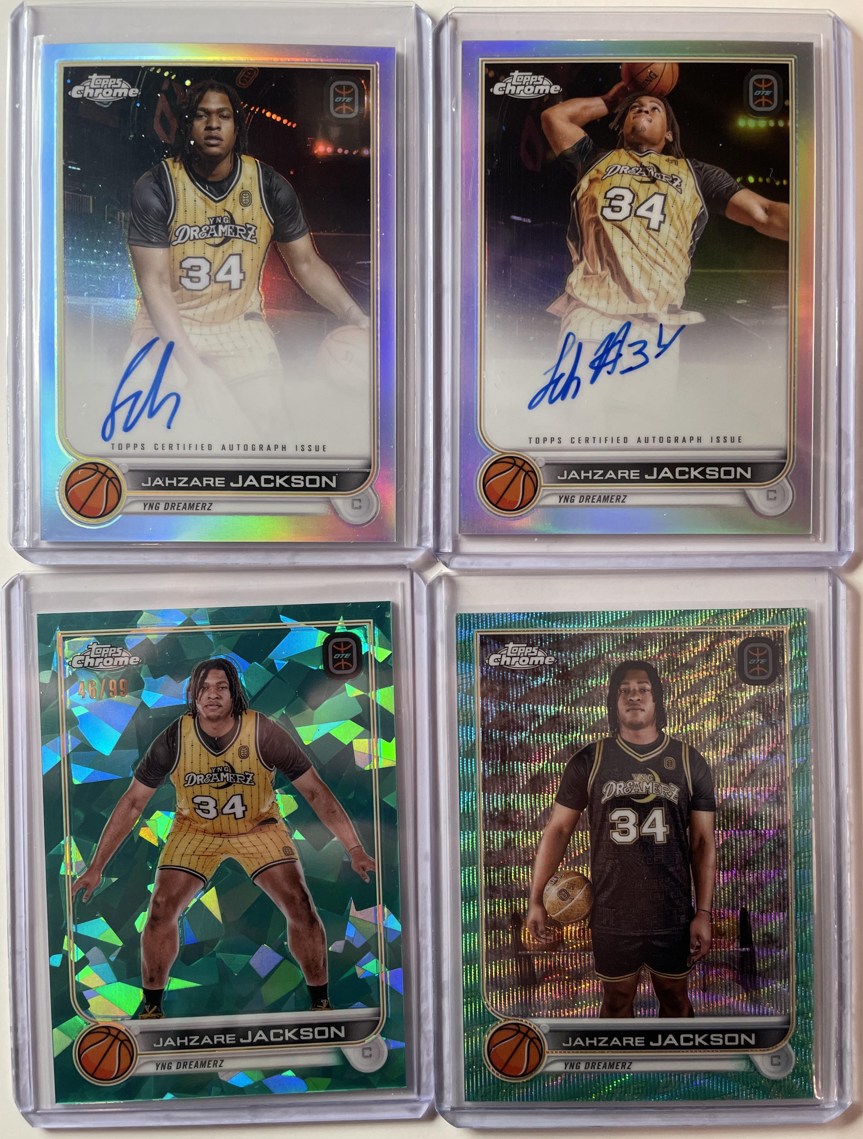2022-23 Topps OTE Chrome Jahzare Jackson Autos + Aqua /99 + Refractors (x19)
