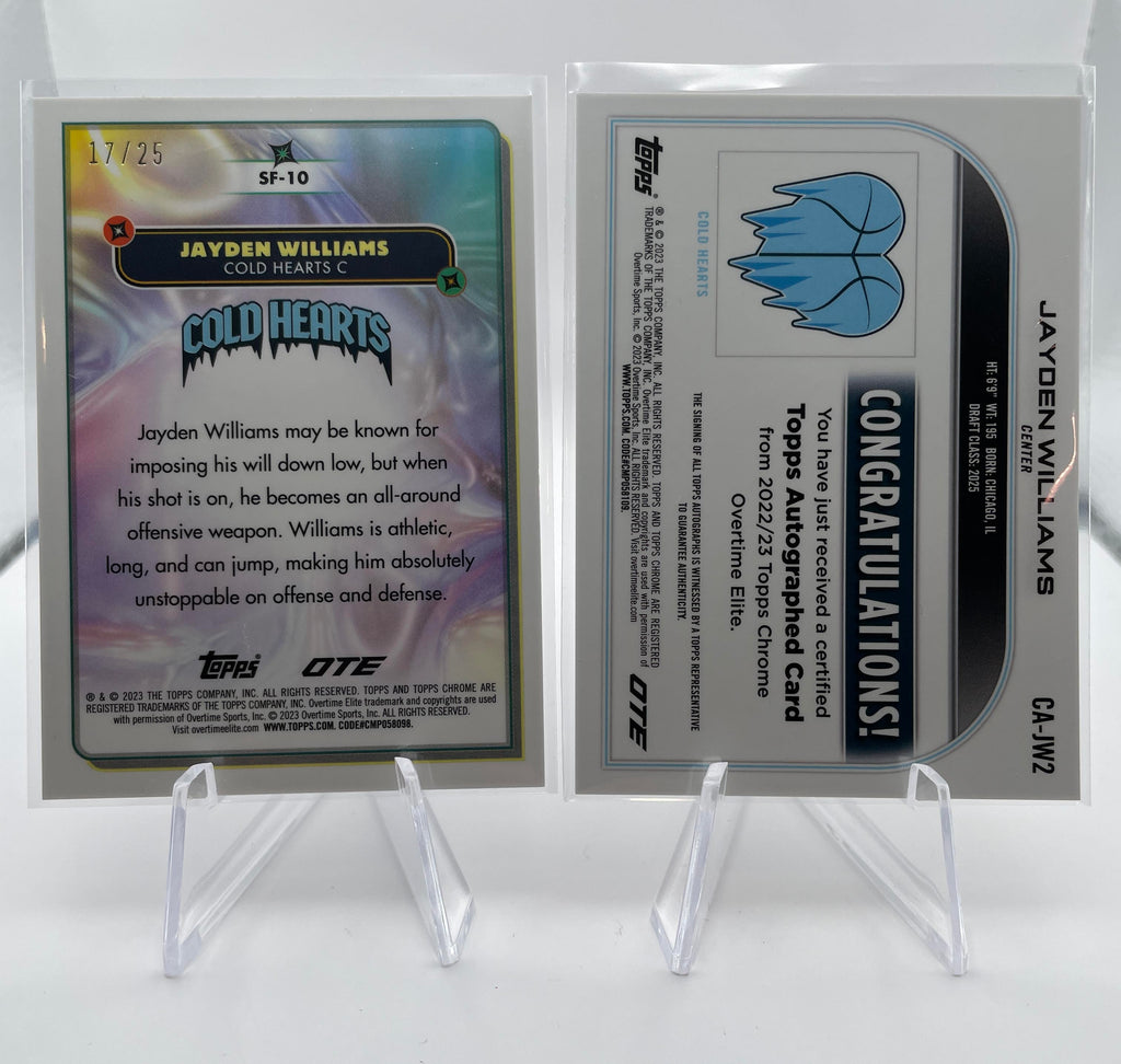 2022-23 Topps OTE Chrome Jayden Williams Gold Auto /50 + Superfly Case Hit /25