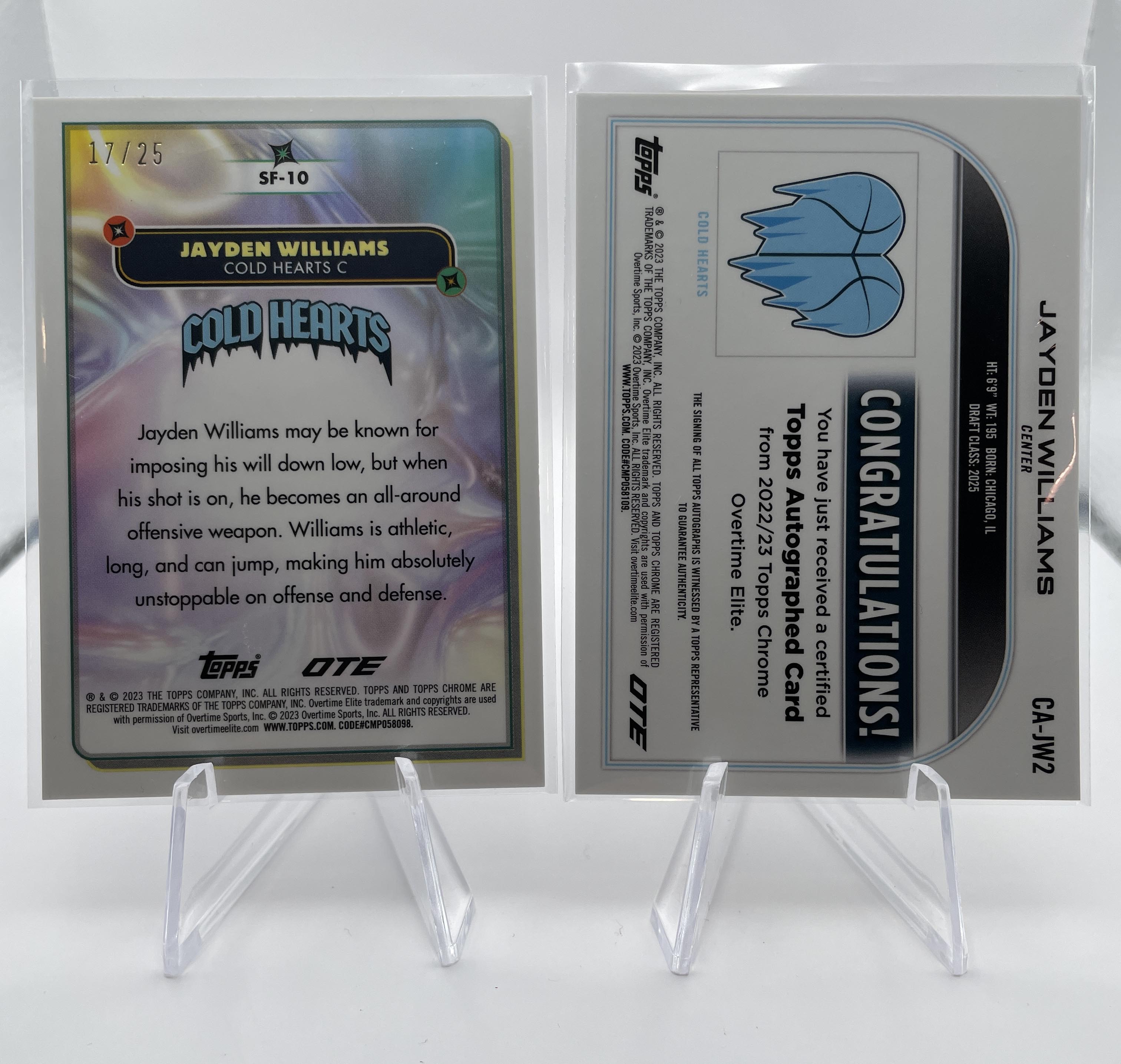 2022-23 Topps OTE Chrome Jayden Williams Gold Auto /50 + Superfly Case Hit /25