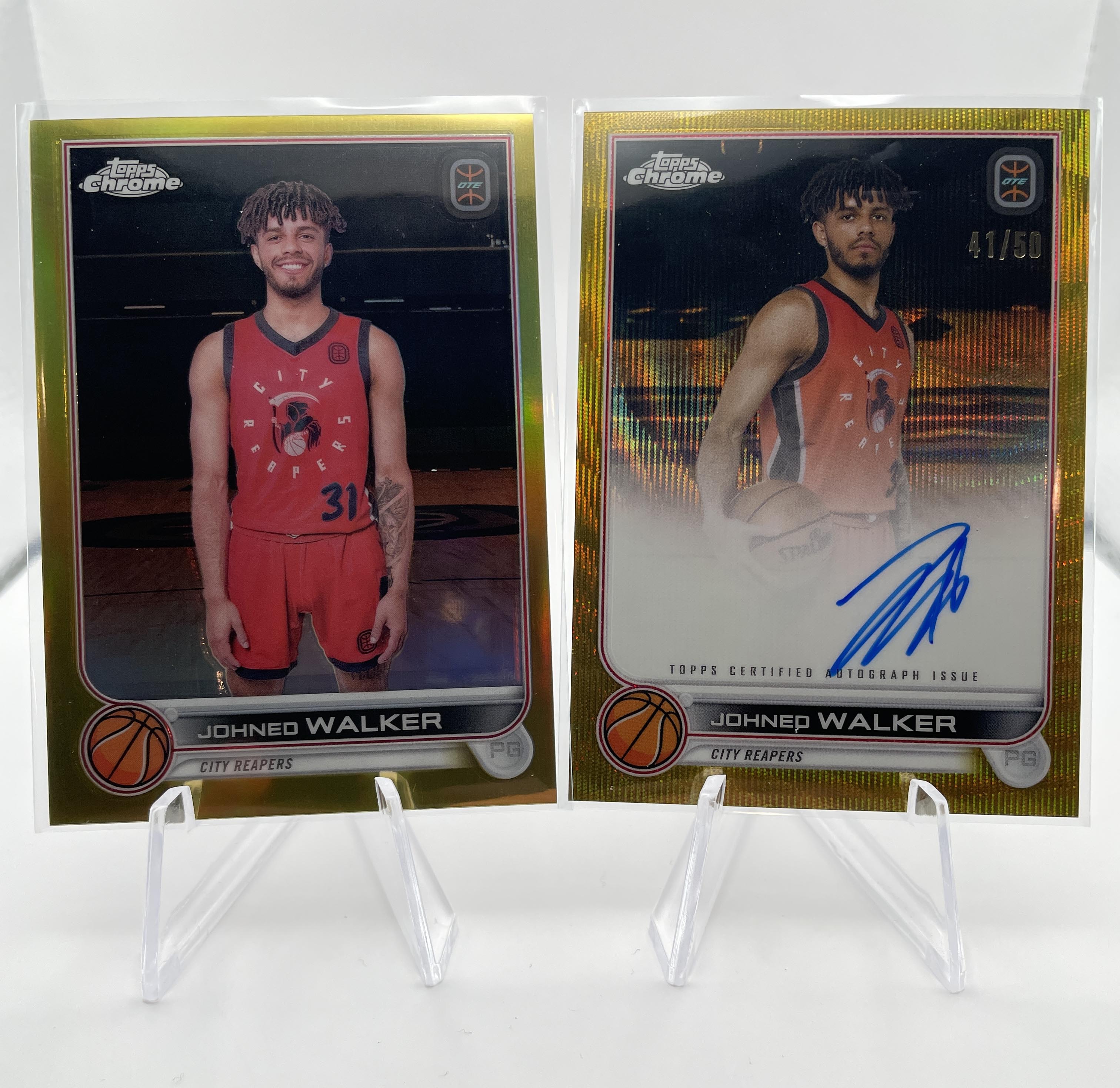 2022-23 Topps OTE Chrome Johned Walker Gold Refractor Rookie Auto /50 + Gold /50