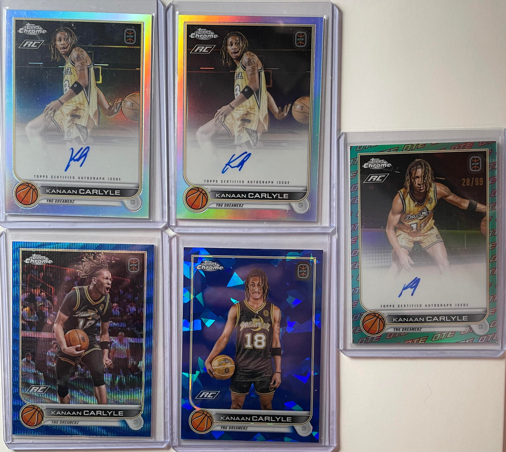 2022-23 Topps OTE Chrome Kanaan Carlyle Aqua Auto /99 Base Auto + Blue /99 (x34)