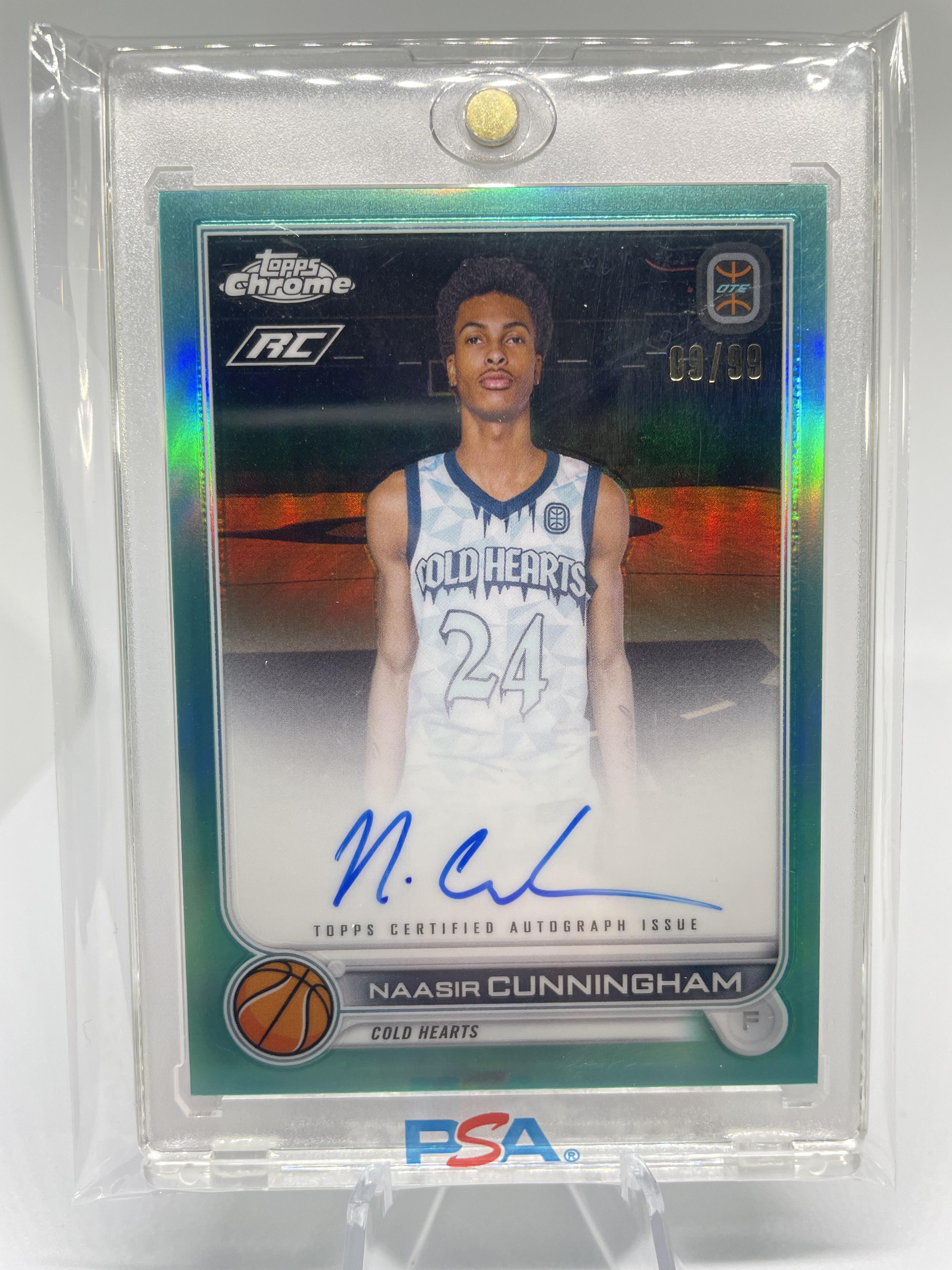 2022-23 Topps OTE Chrome Naasir Cunningham Aqua Refractor Rookie Auto /99 #CA-NC1