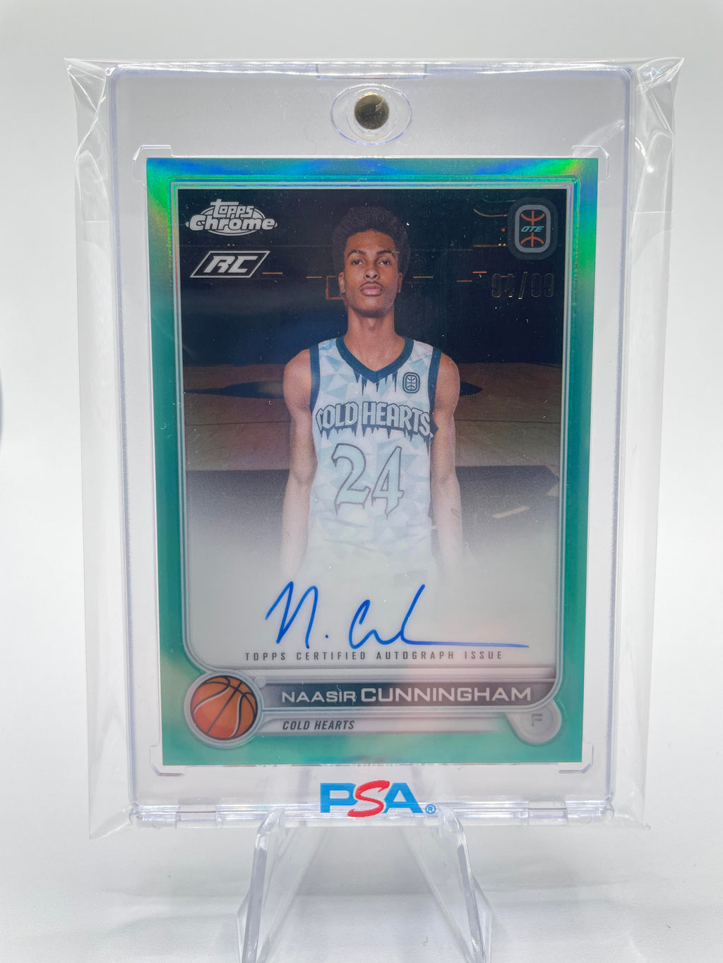 2022-23 Topps OTE Chrome Naasir Cunningham Aqua Refractor Rookie Auto /99 #CA-NC1