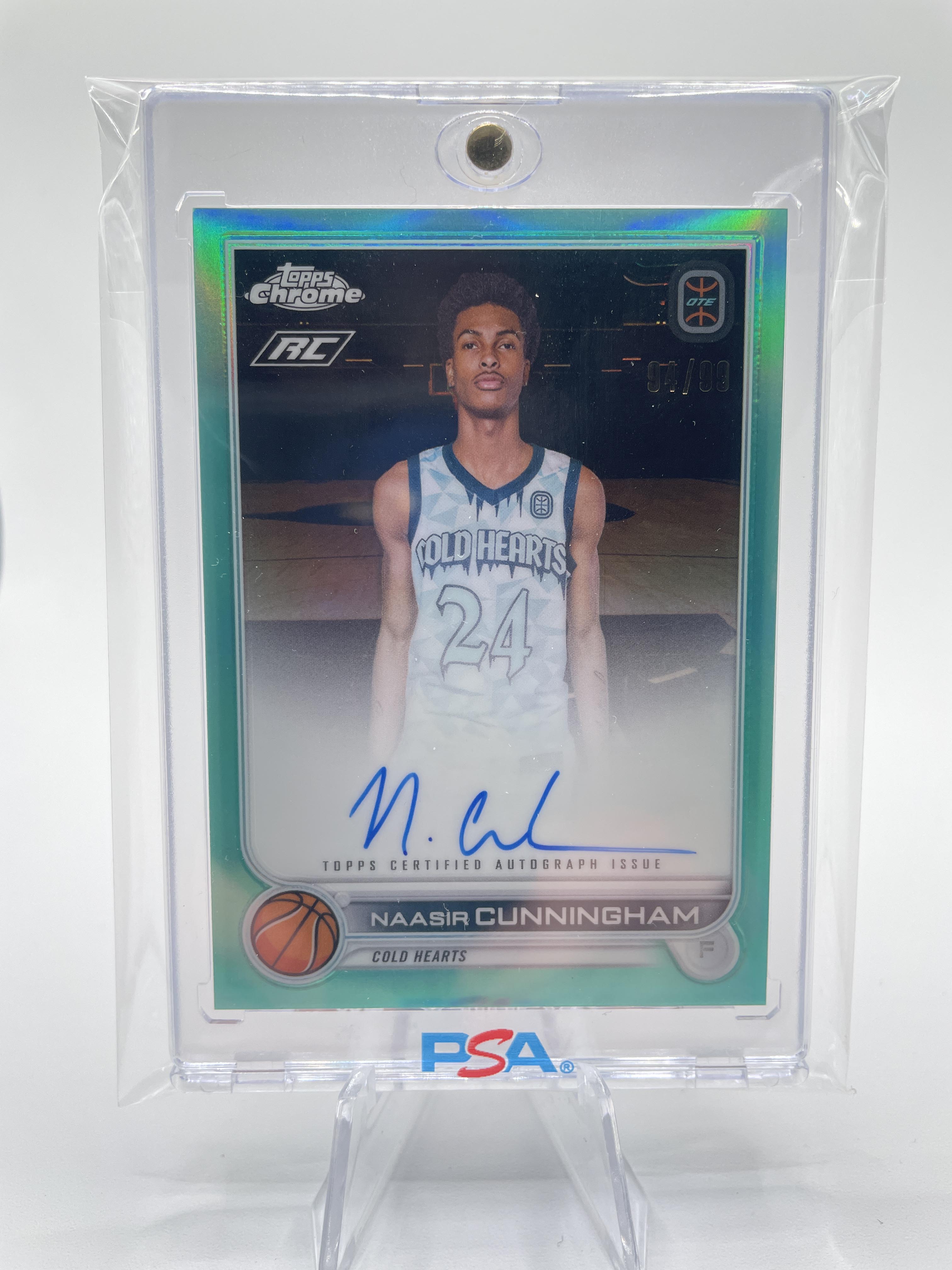 2022-23 Topps OTE Chrome Naasir Cunningham Aqua Refractor Rookie Auto /99 #CA-NC1