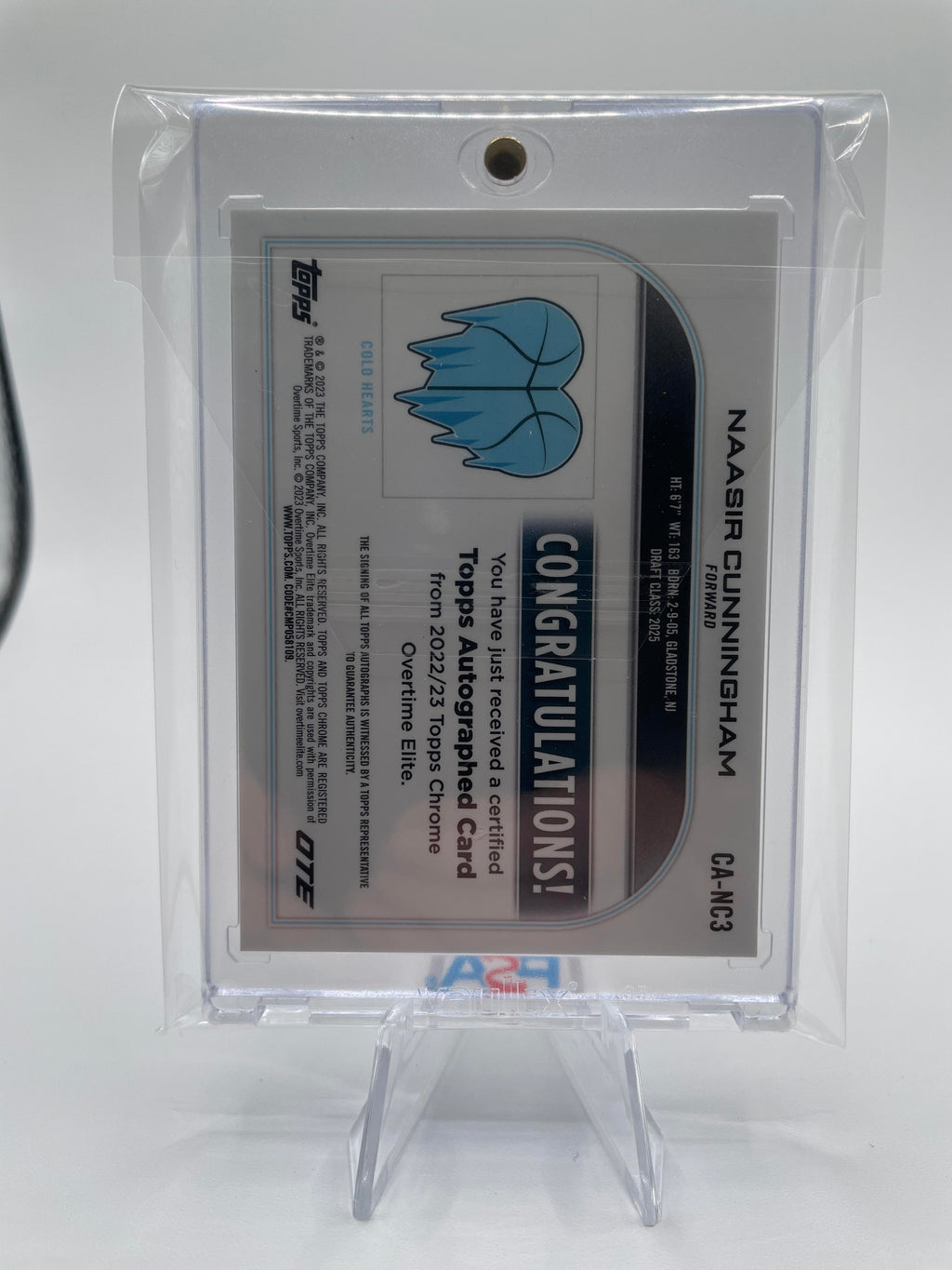2022-23 Topps OTE Chrome Naasir Cunningham Aqua Refractor Rookie Auto /99 #CA-NC1