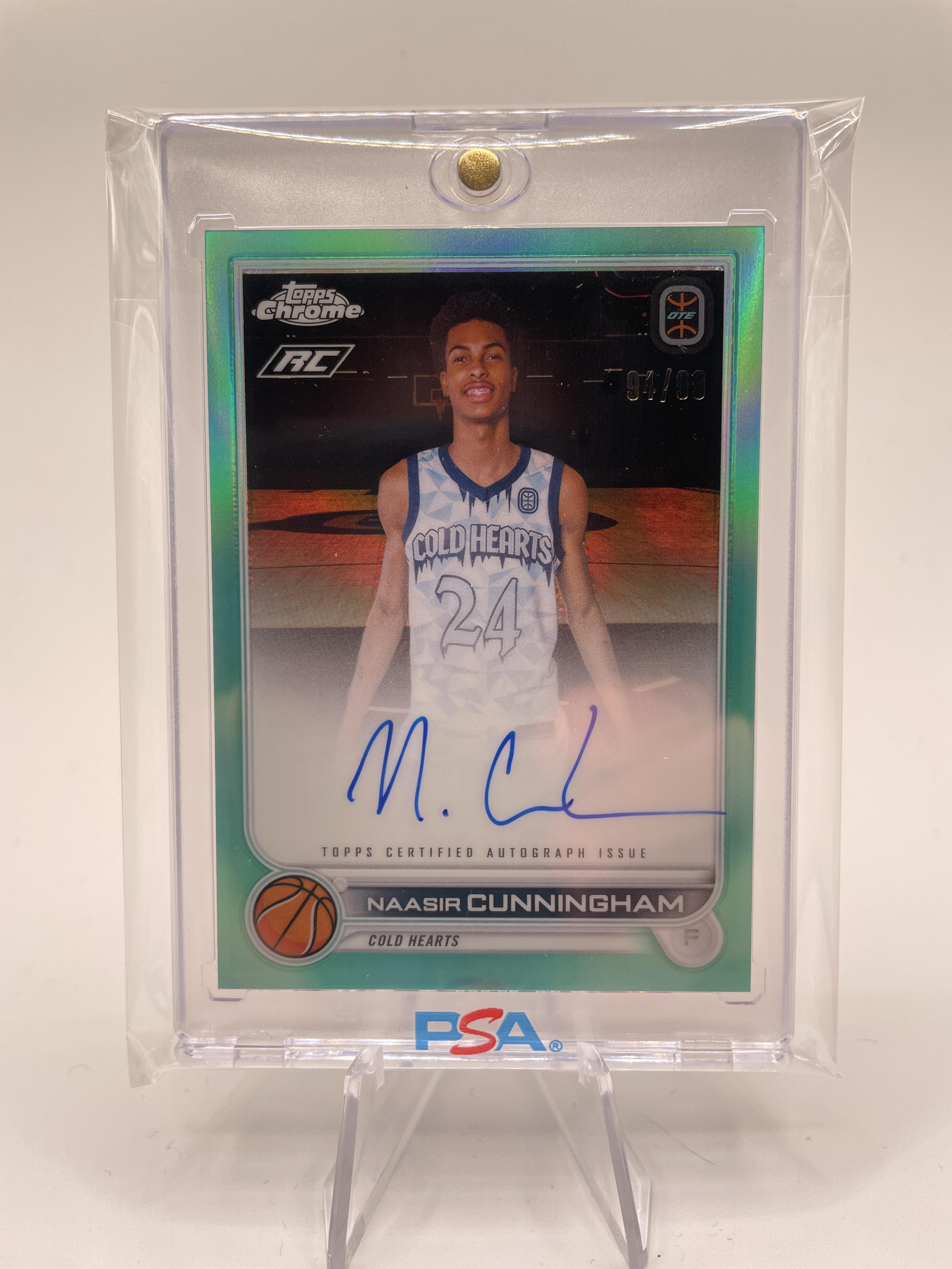 2022-23 Topps OTE Chrome Naasir Cunningham Aqua Refractor Rookie Auto /99 #CA-NC2