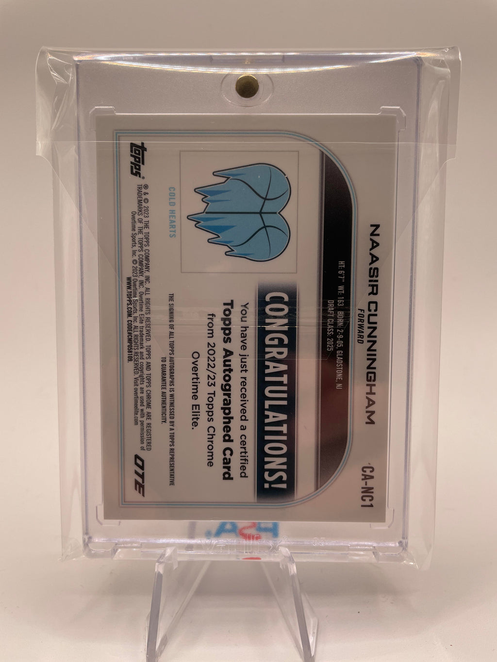 2022-23 Topps OTE Chrome Naasir Cunningham Aqua Refractor Rookie Auto /99 #CA-NC2
