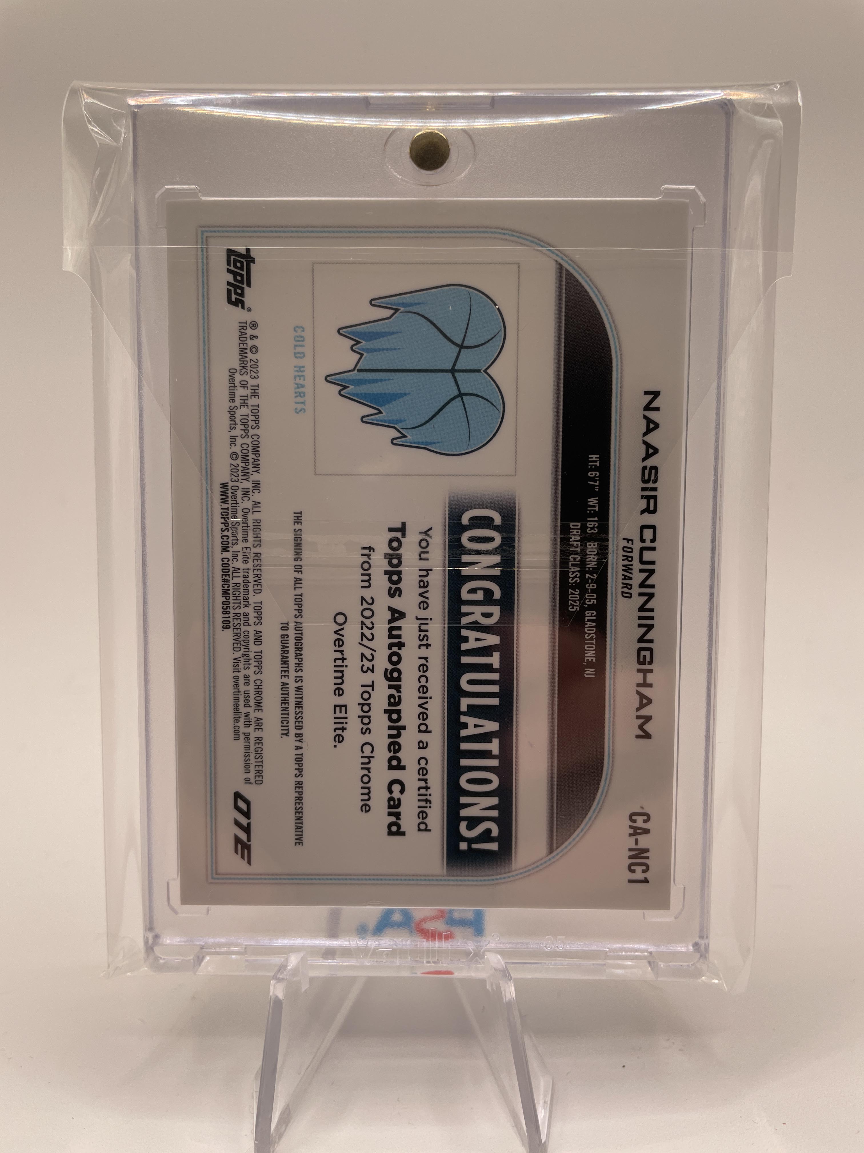 2022-23 Topps OTE Chrome Naasir Cunningham Aqua Refractor Rookie Auto /99 #CA-NC2